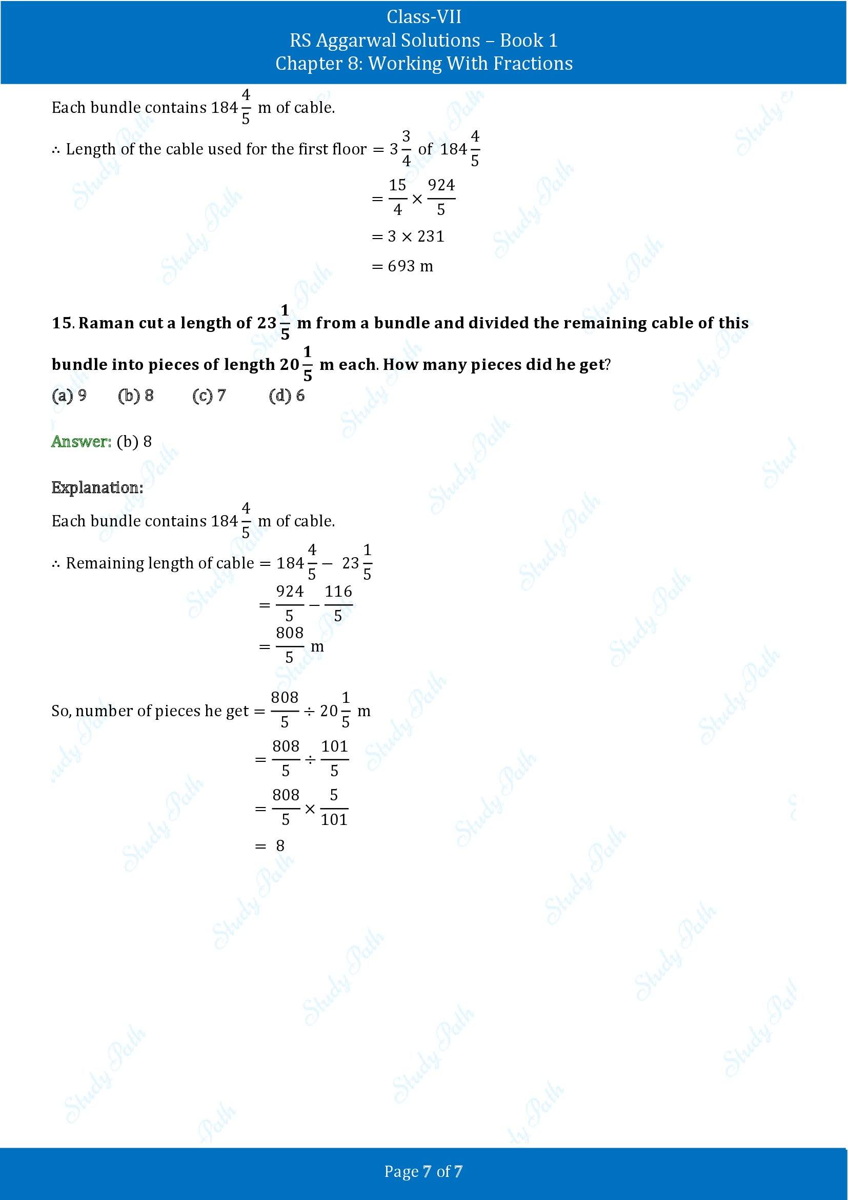 RS Aggarwal Solutions Class 7 Book 1 Chapter 8 Working With Fractions Exercise 8D 00007