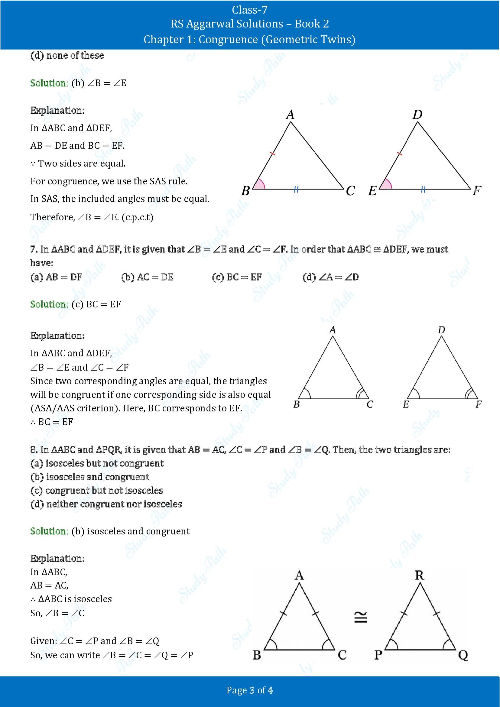 RS Aggarwal Solutions Class 7 Book 2 Chapter 1 Congruence Geometric Twins Exercise 1B 00003