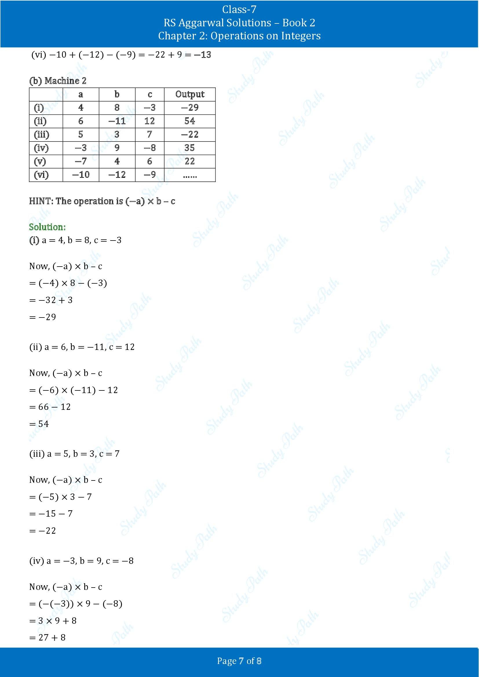 RS Aggarwal Solutions Class 7 Book 2 Chapter 2 Operations on Integers Exercise 2B 00007
