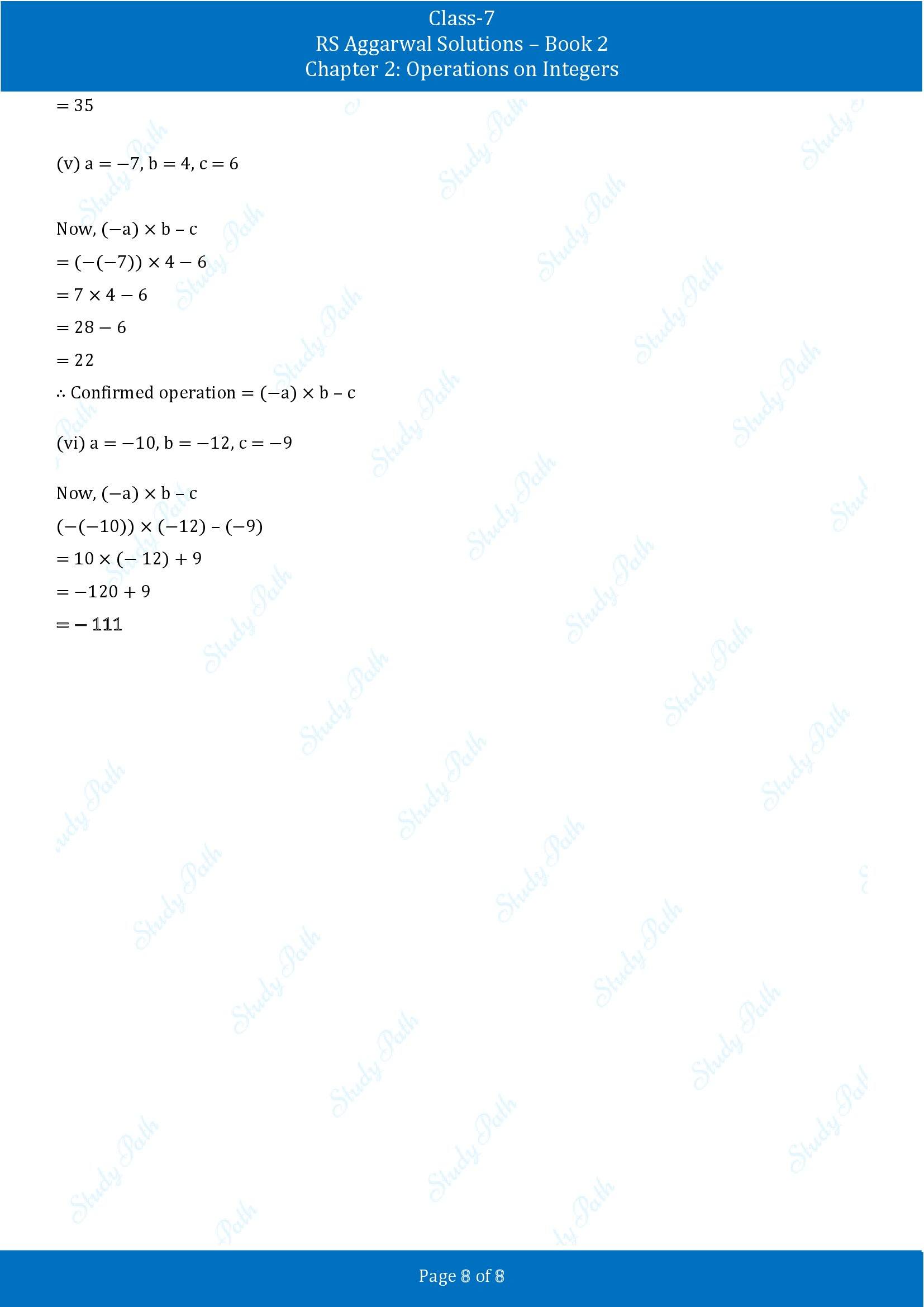 RS Aggarwal Solutions Class 7 Book 2 Chapter 2 Operations on Integers Exercise 2B 00008