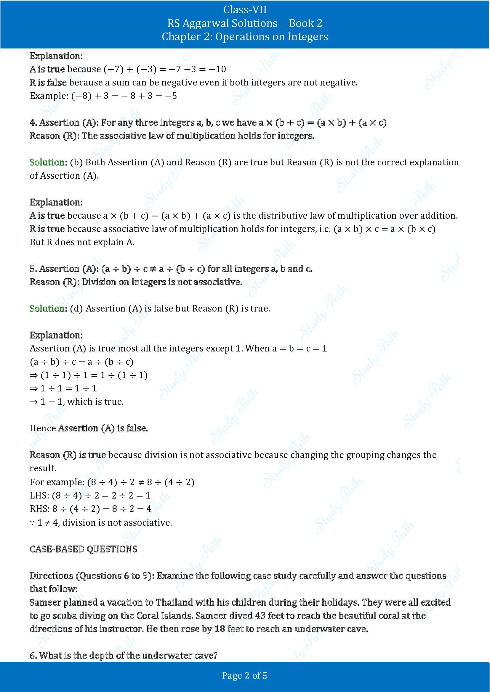 RS Aggarwal Solutions Class 7 Book 2 Chapter 2 Operations on Integers Exercise 2E 00002