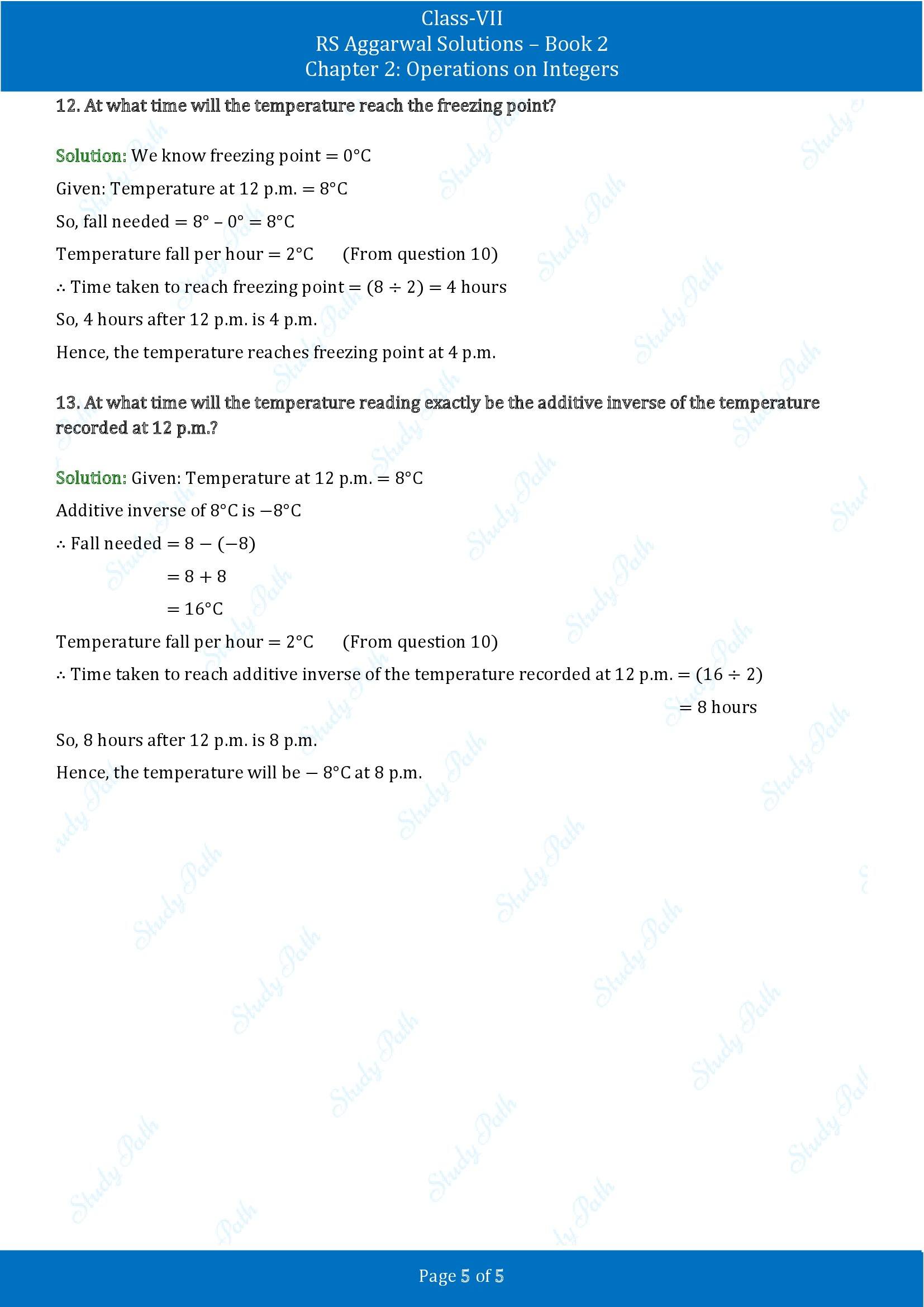 RS Aggarwal Solutions Class 7 Book 2 Chapter 2 Operations on Integers Exercise 2E 00005