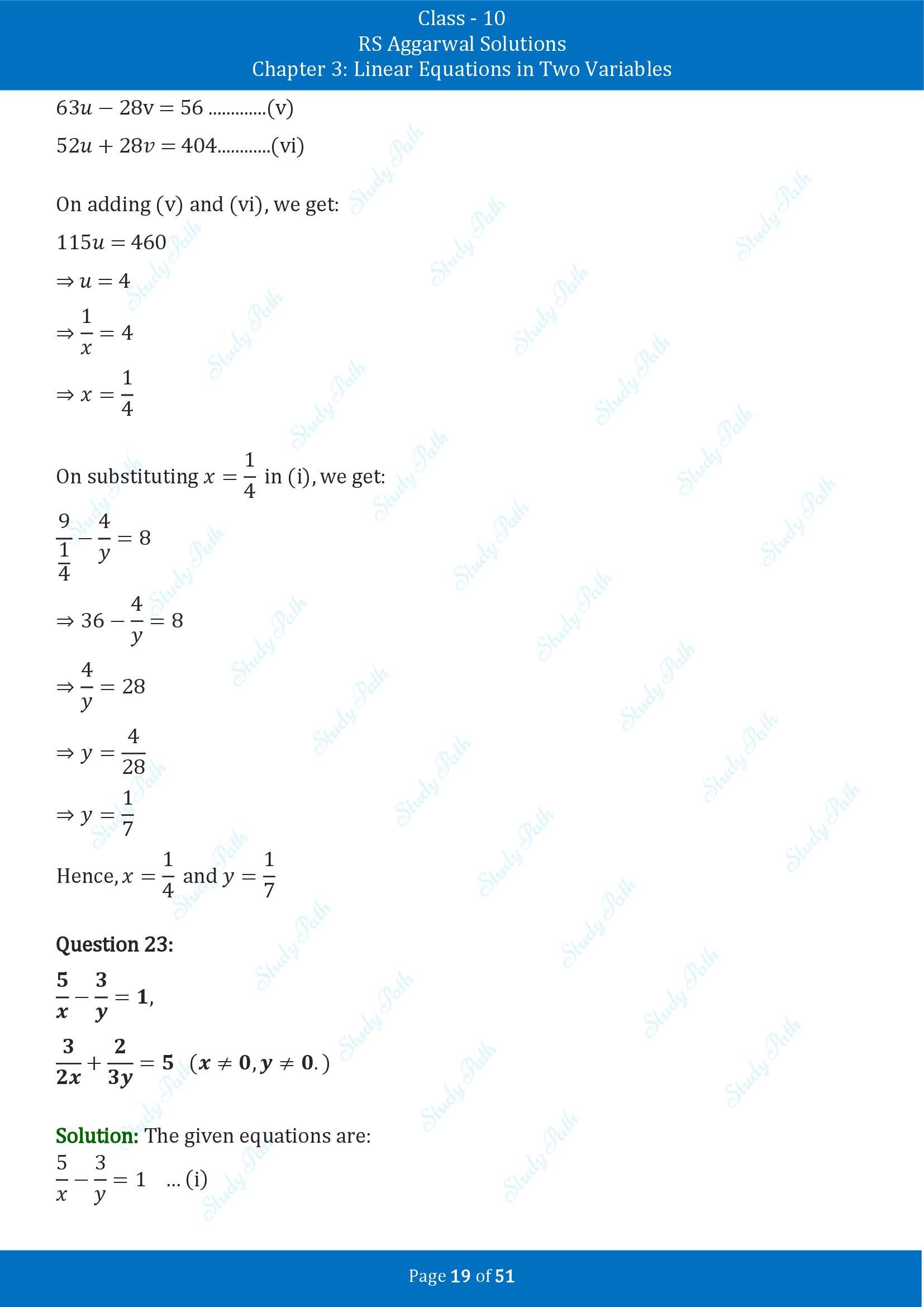 RS Aggarwal Solutions for Class 10 Chapter 3 Linear Equations in Two Variables Exercise 3B 00019