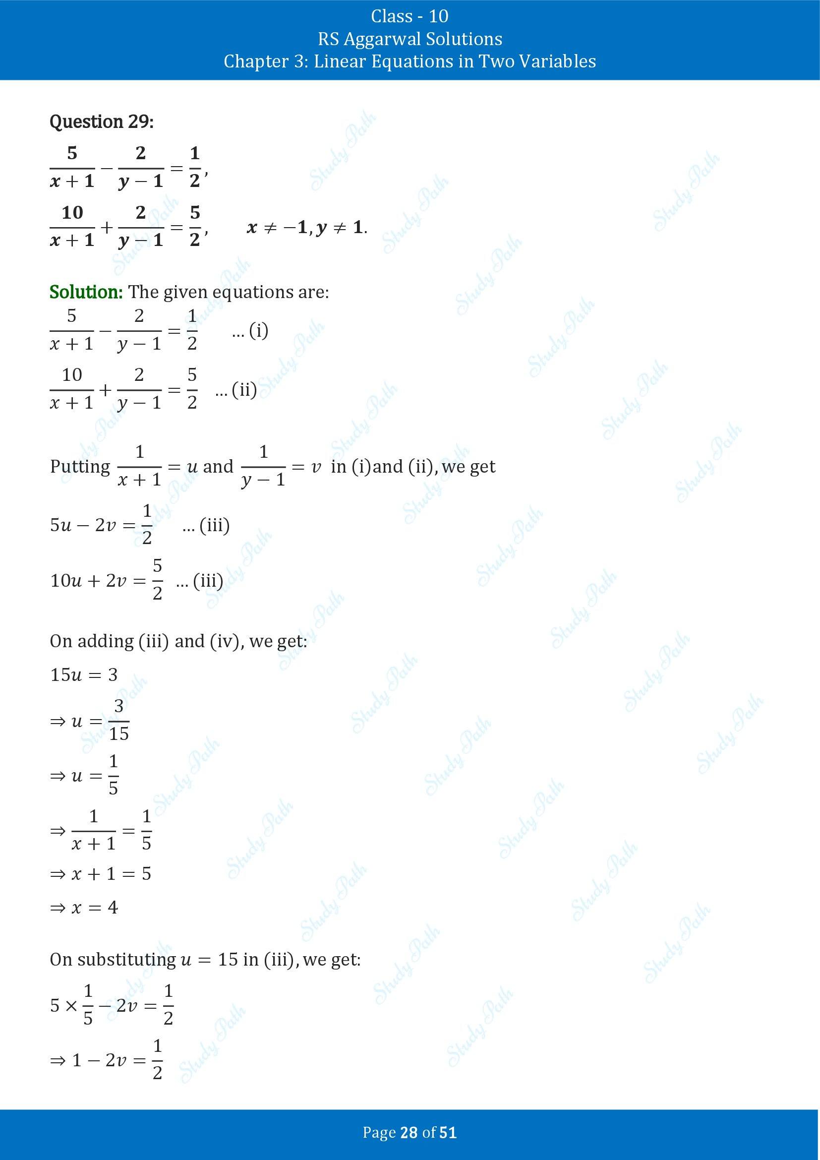 RS Aggarwal Solutions for Class 10 Chapter 3 Linear Equations in Two Variables Exercise 3B 00028