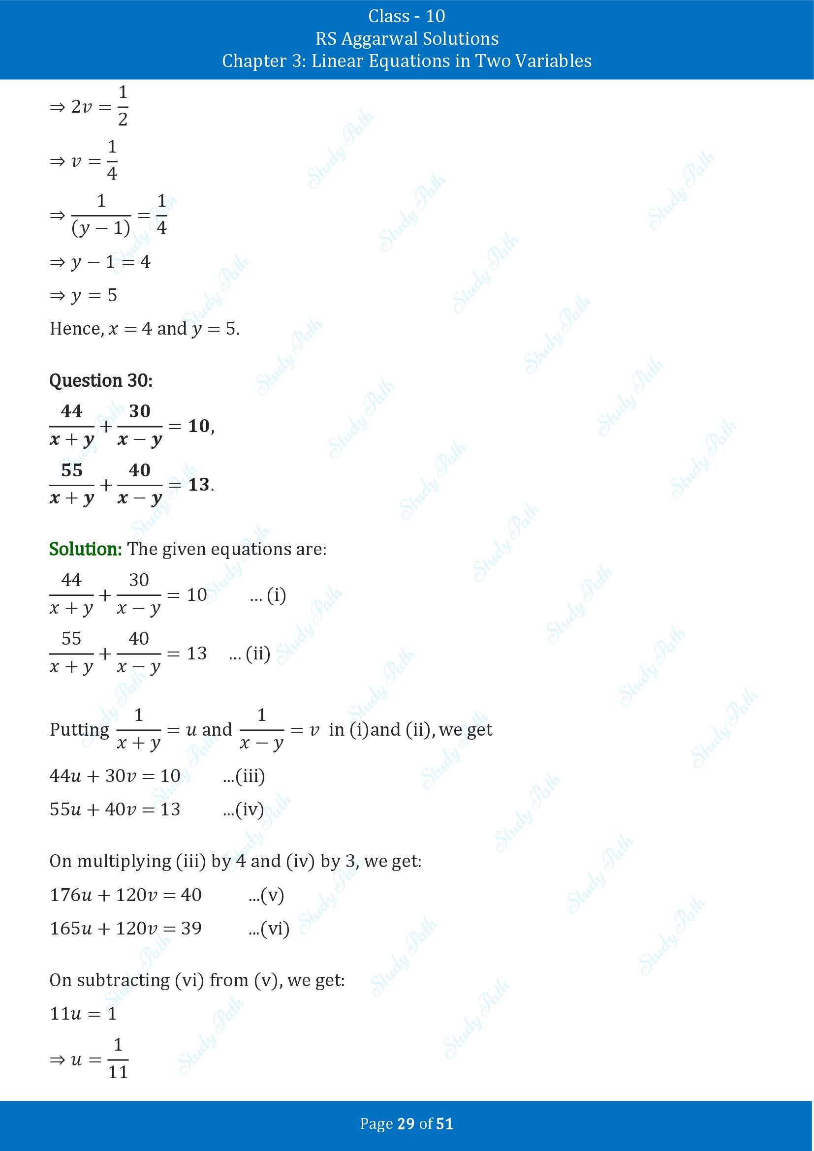 RS Aggarwal Solutions for Class 10 Chapter 3 Linear Equations in Two Variables Exercise 3B 00029
