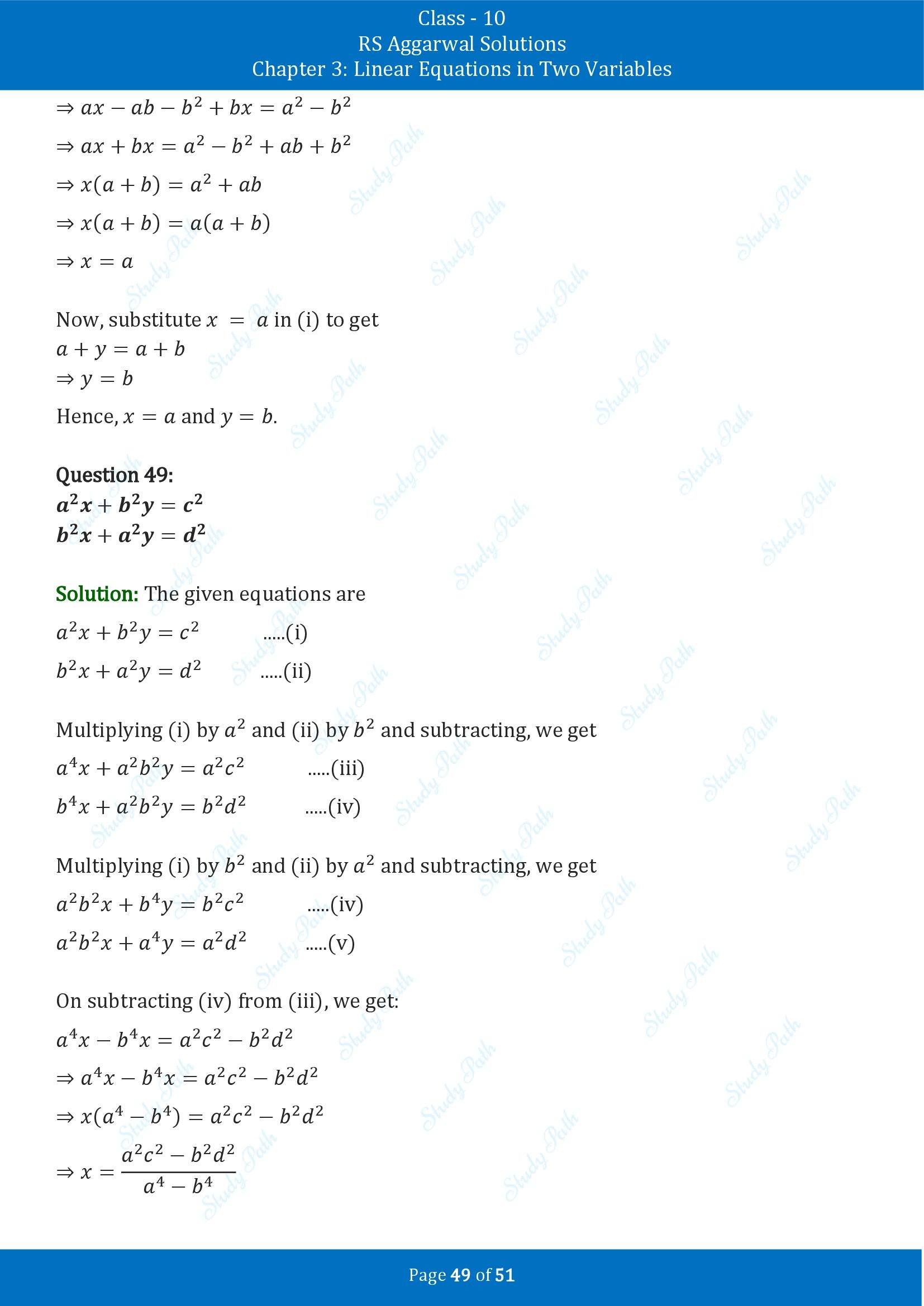 RS Aggarwal Solutions for Class 10 Chapter 3 Linear Equations in Two Variables Exercise 3B 00049