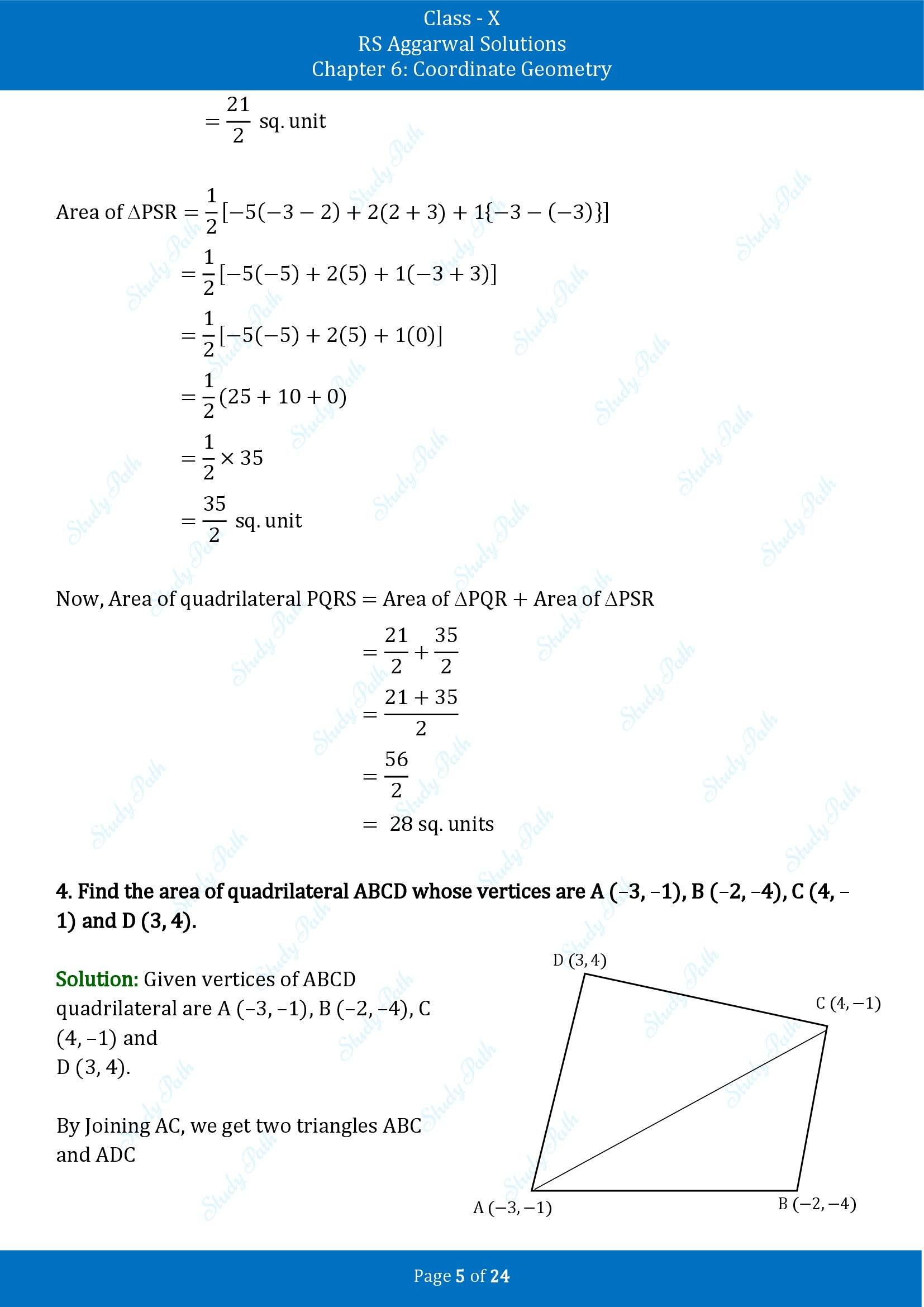 RS Aggarwal Solutions for Class 10 Chapter 6 Coordinate Geometry Exercise 6C 00005