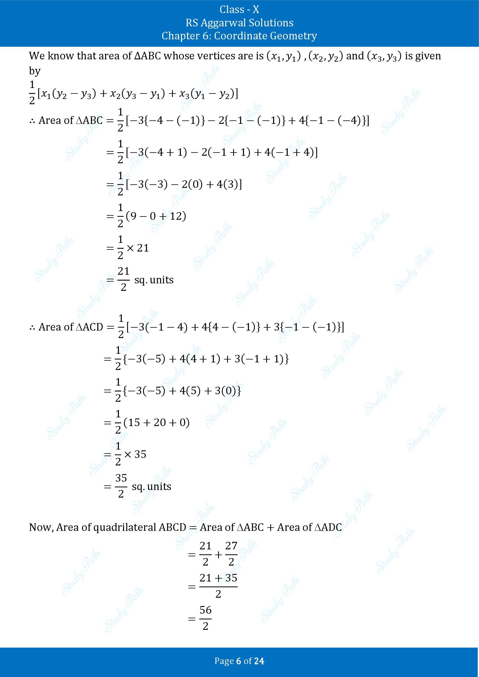RS Aggarwal Solutions for Class 10 Chapter 6 Coordinate Geometry Exercise 6C 00006