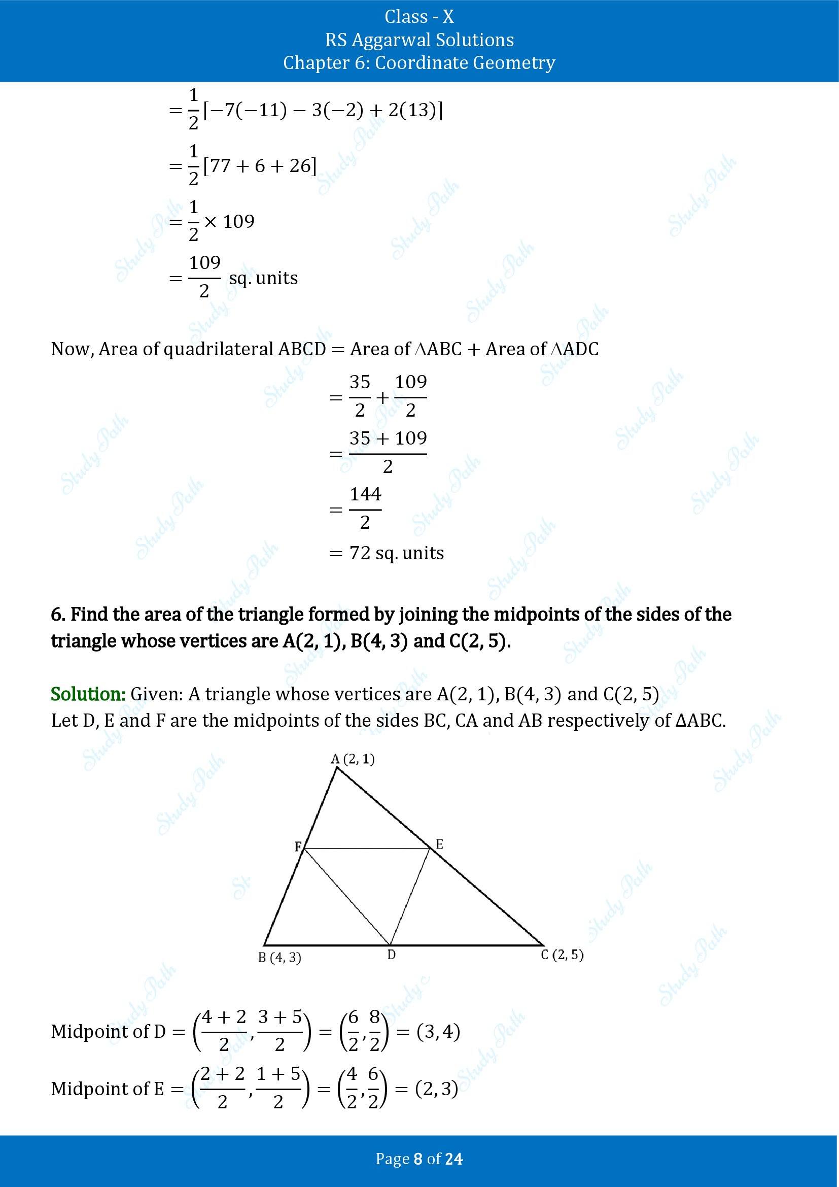 RS Aggarwal Solutions for Class 10 Chapter 6 Coordinate Geometry Exercise 6C 00008