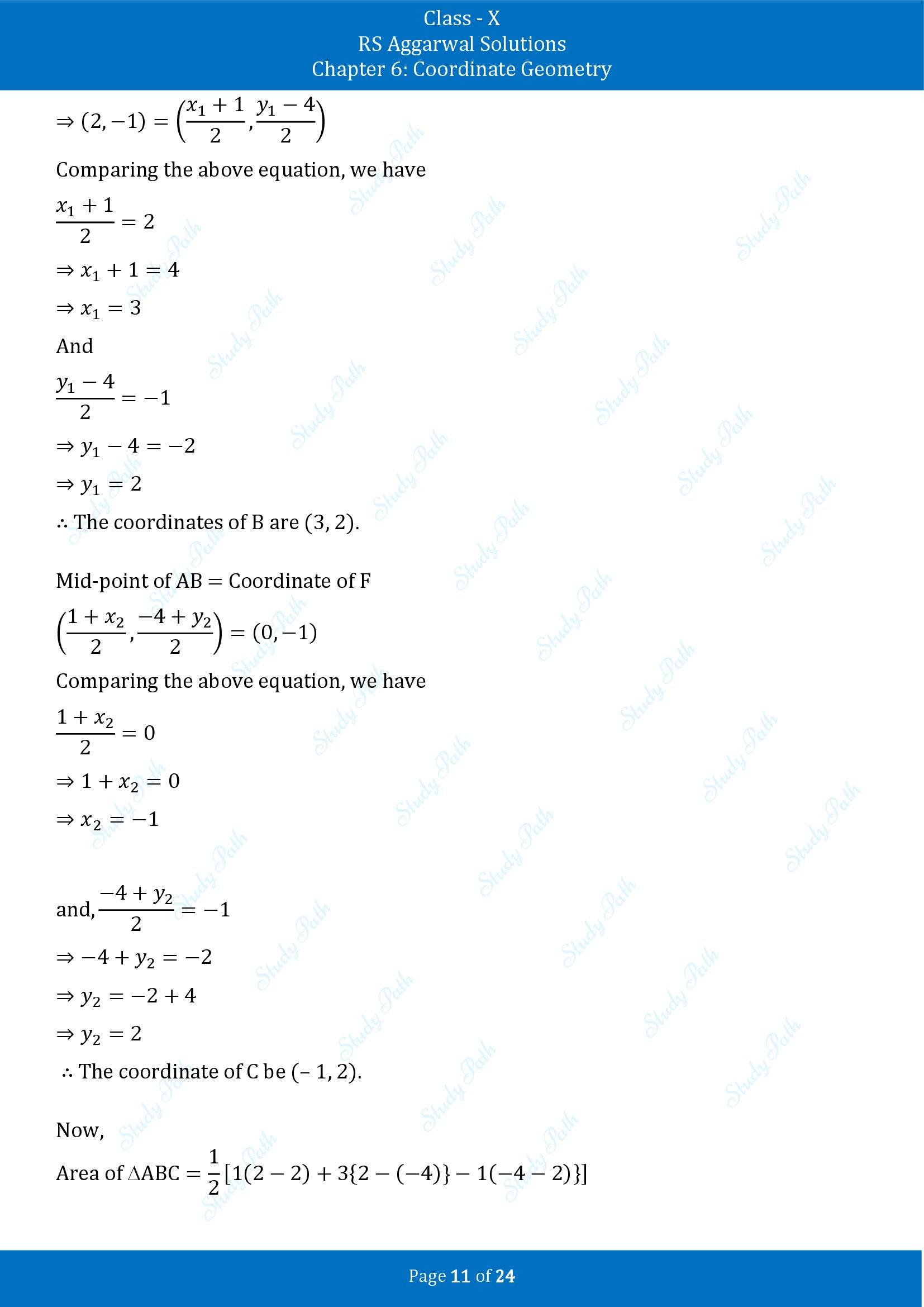 RS Aggarwal Solutions for Class 10 Chapter 6 Coordinate Geometry Exercise 6C 00011