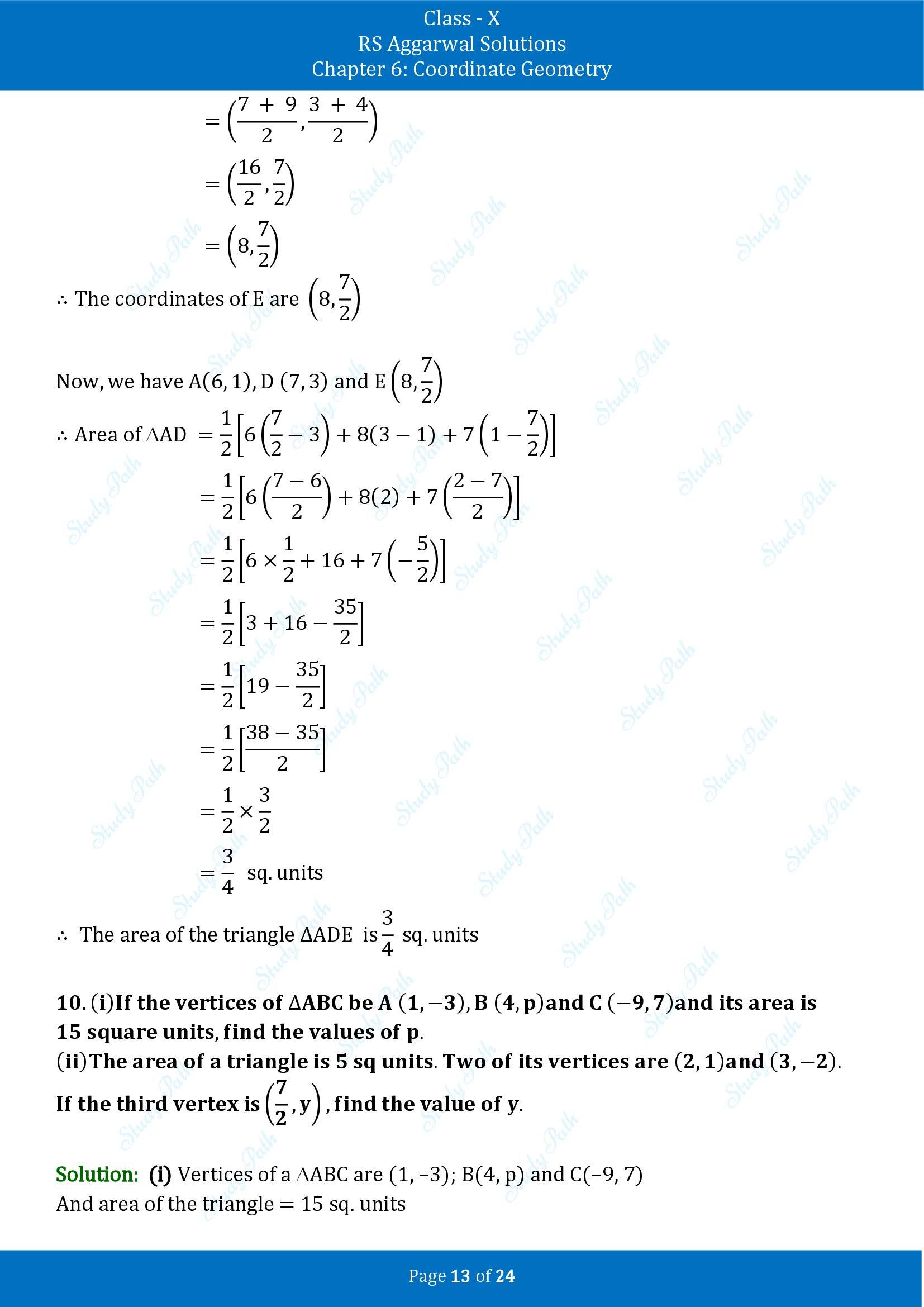 RS Aggarwal Solutions for Class 10 Chapter 6 Coordinate Geometry Exercise 6C 00013