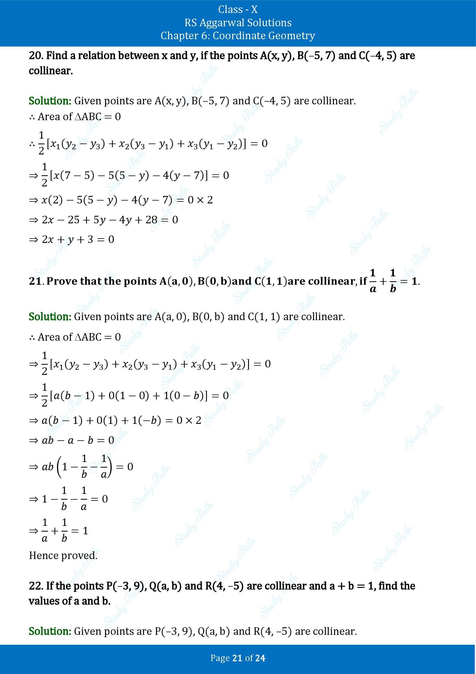 RS Aggarwal Solutions for Class 10 Chapter 6 Coordinate Geometry Exercise 6C 00021