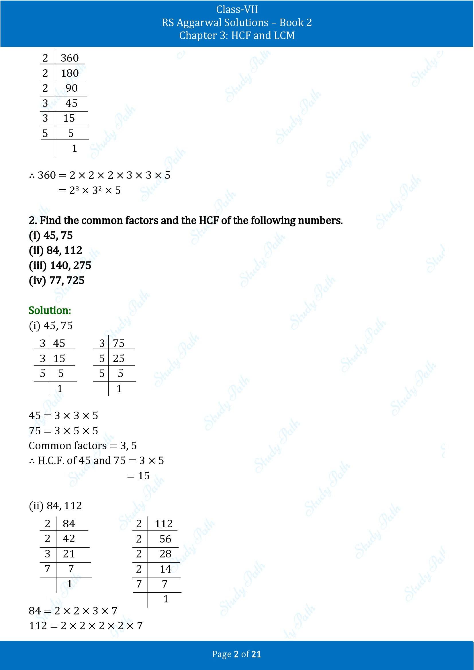 RS Aggarwal Solutions Class 7 Book 2 Chapter 3 HCF and LCM Exercise 3A 00002