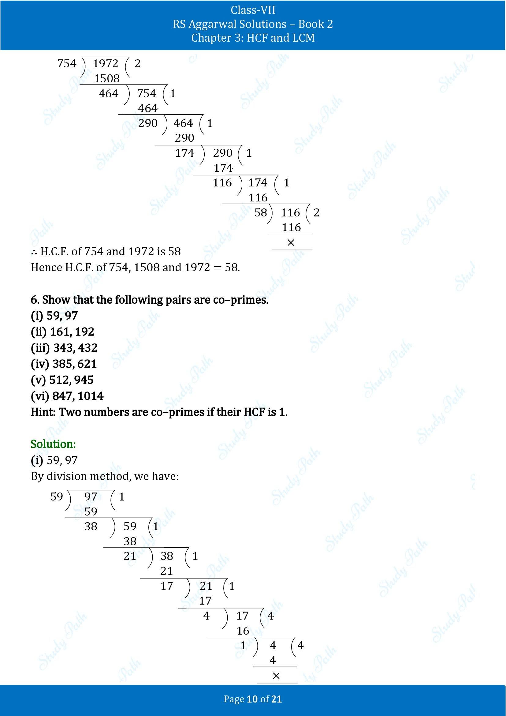 RS Aggarwal Solutions Class 7 Book 2 Chapter 3 HCF and LCM Exercise 3A 00010