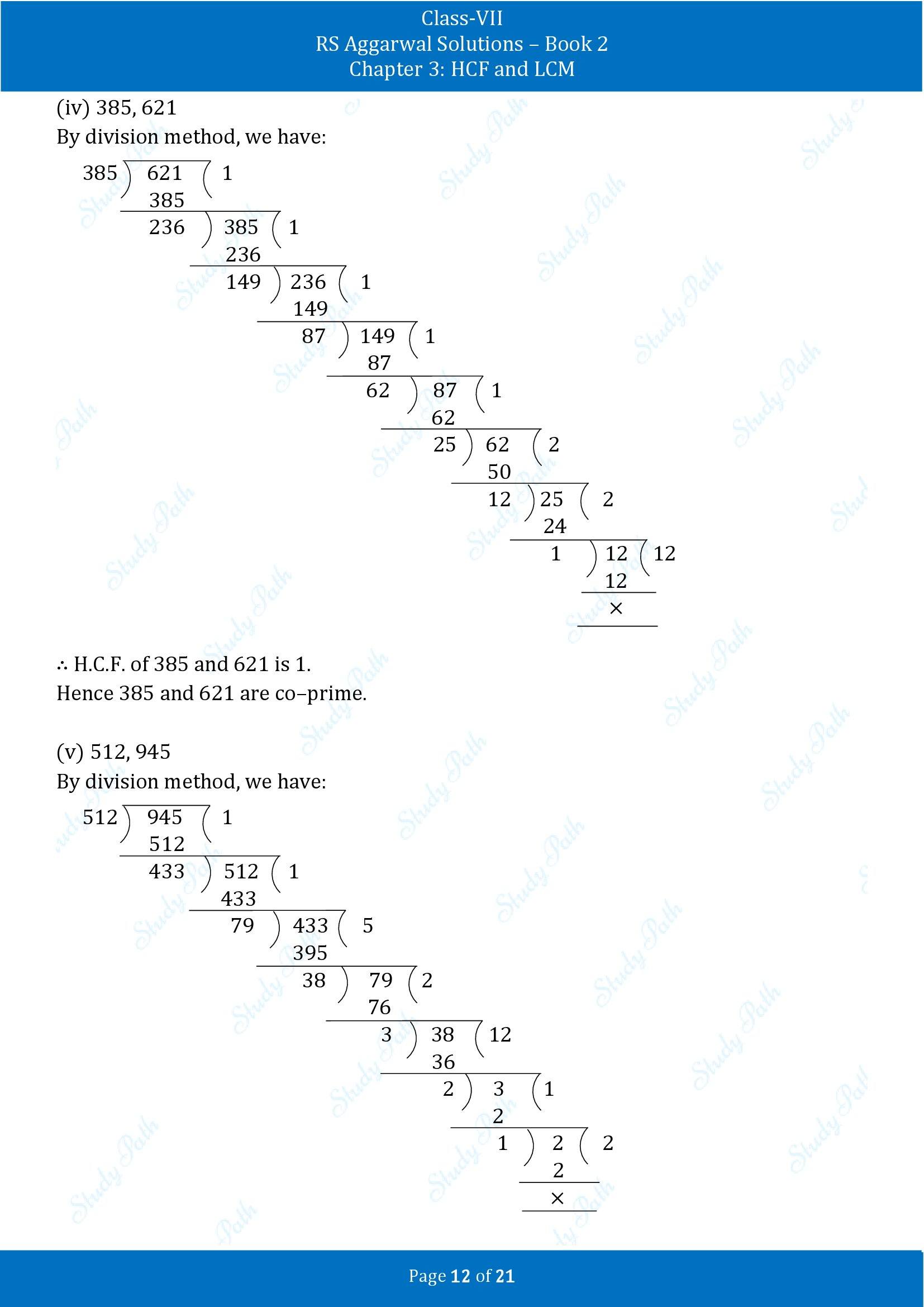 RS Aggarwal Solutions Class 7 Book 2 Chapter 3 HCF and LCM Exercise 3A 00012