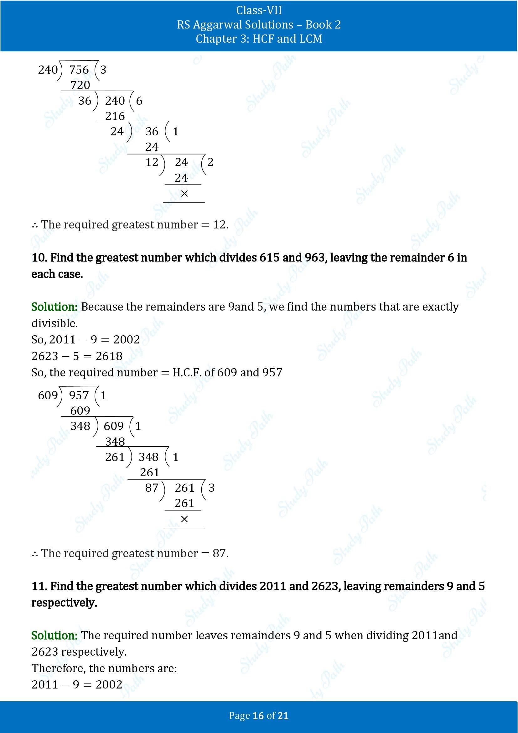 RS Aggarwal Solutions Class 7 Book 2 Chapter 3 HCF and LCM Exercise 3A 00016