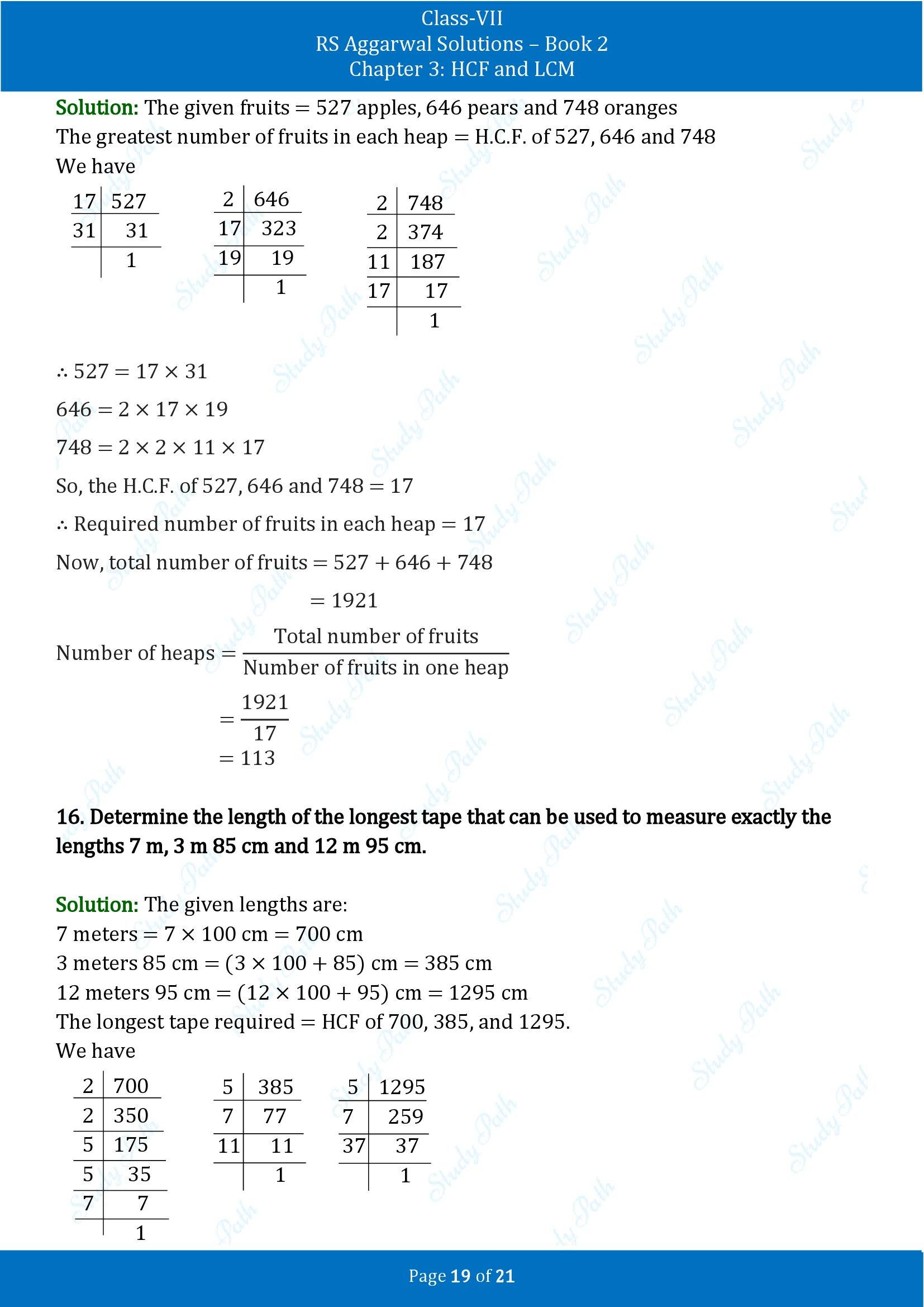 RS Aggarwal Solutions Class 7 Book 2 Chapter 3 HCF and LCM Exercise 3A 00019