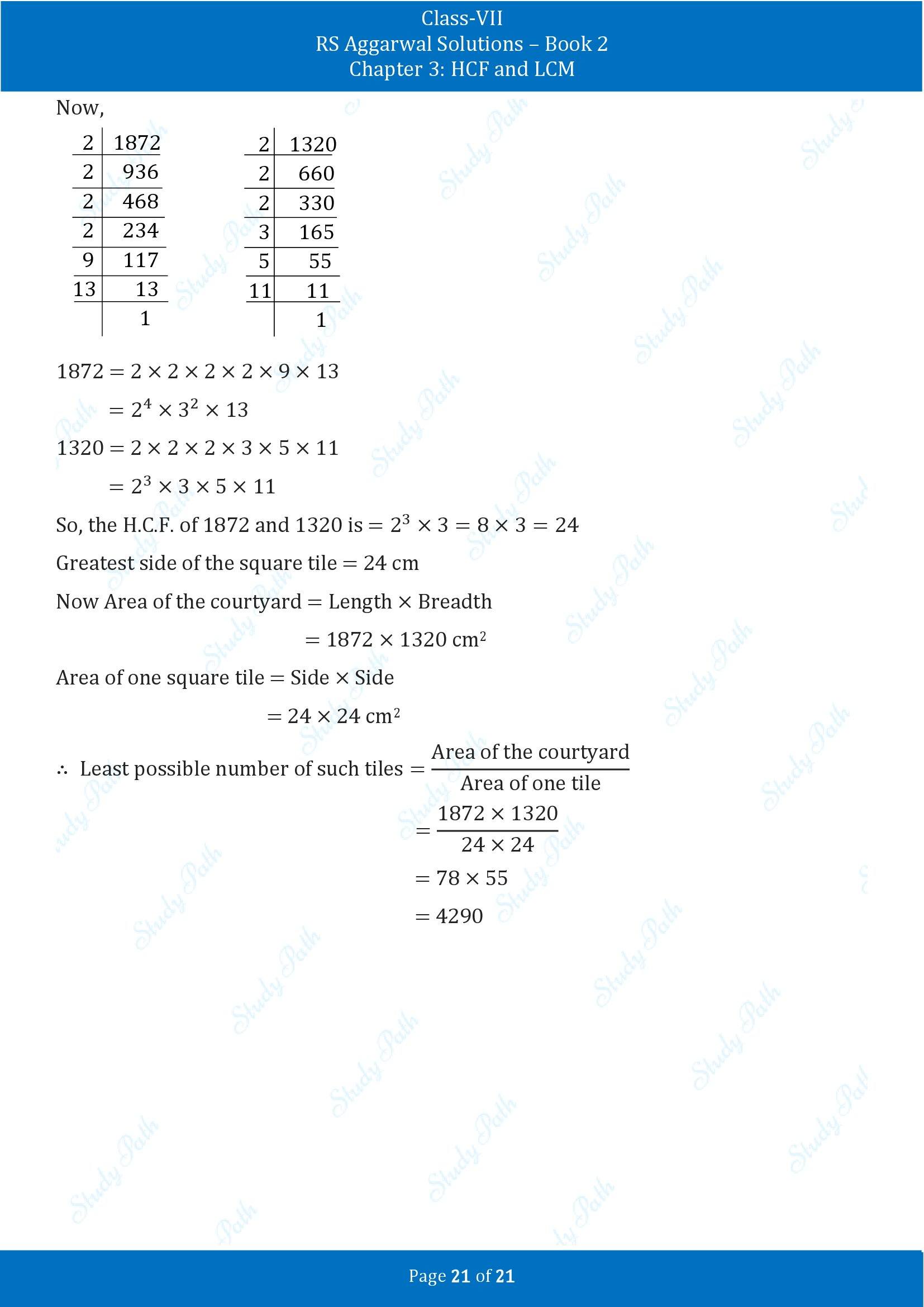 RS Aggarwal Solutions Class 7 Book 2 Chapter 3 HCF and LCM Exercise 3A 00021