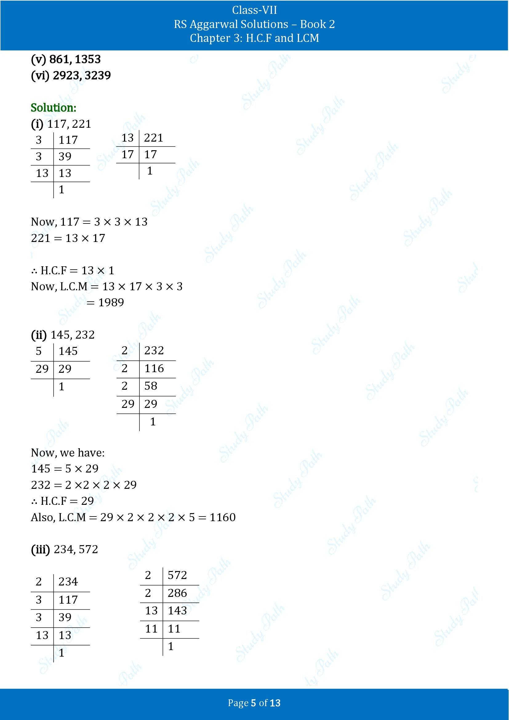 RS Aggarwal Solutions Class 7 Book 2 Chapter 3 HCF and LCM Exercise 3B 00005