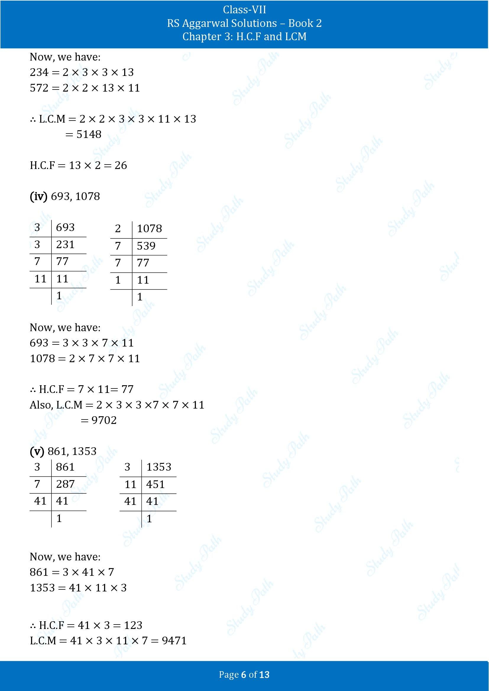 RS Aggarwal Solutions Class 7 Book 2 Chapter 3 HCF and LCM Exercise 3B 00006