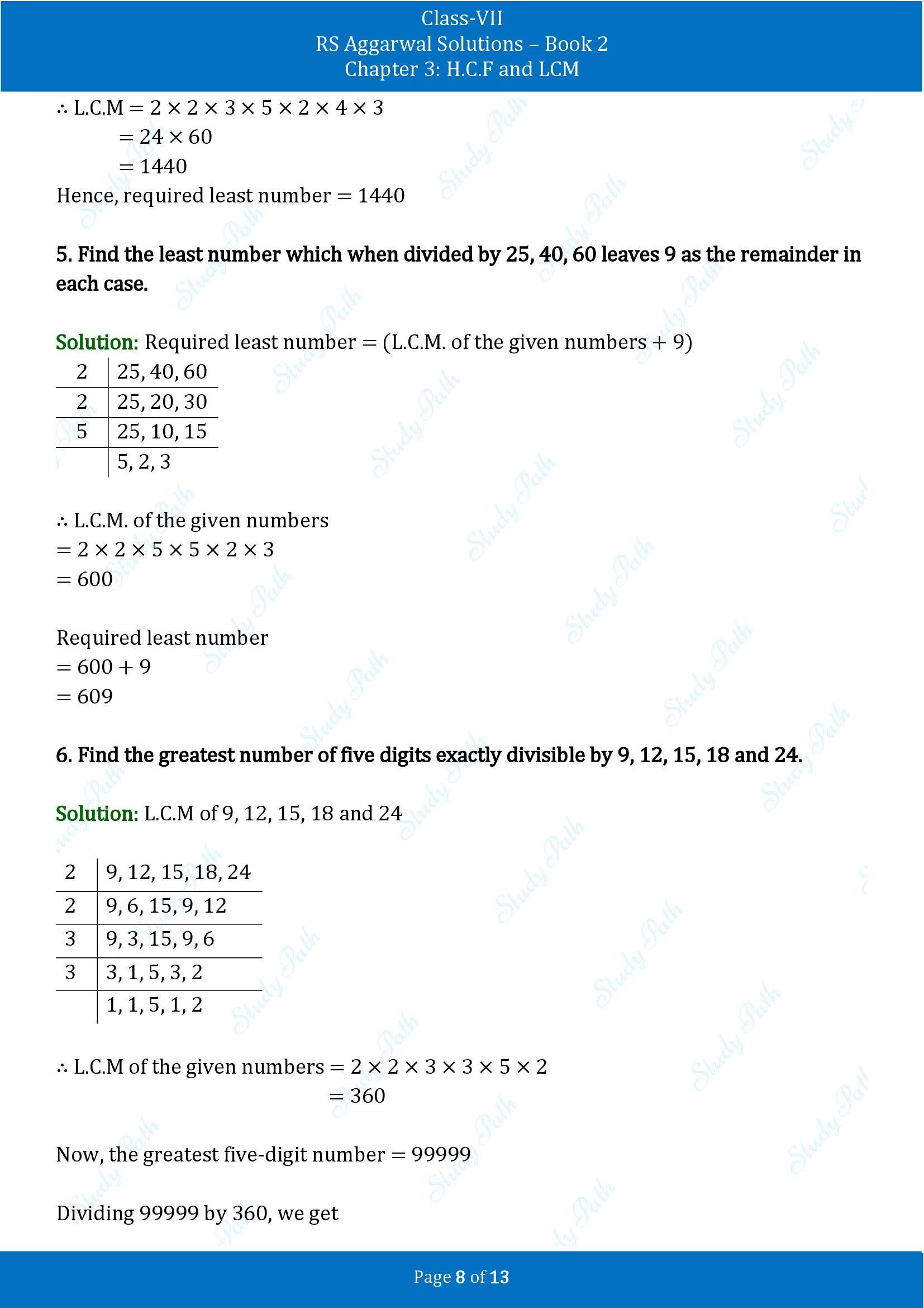 RS Aggarwal Solutions Class 7 Book 2 Chapter 3 HCF and LCM Exercise 3B 00008