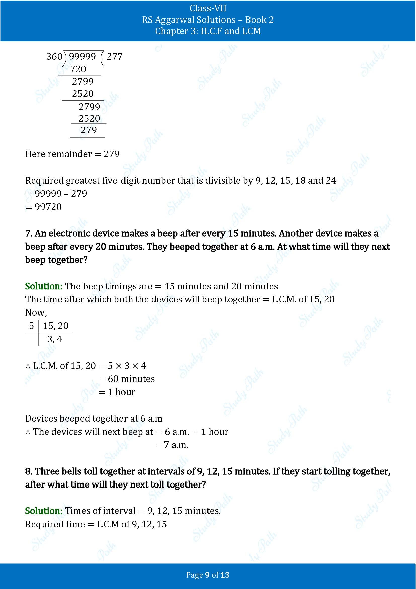 RS Aggarwal Solutions Class 7 Book 2 Chapter 3 HCF and LCM Exercise 3B 00009