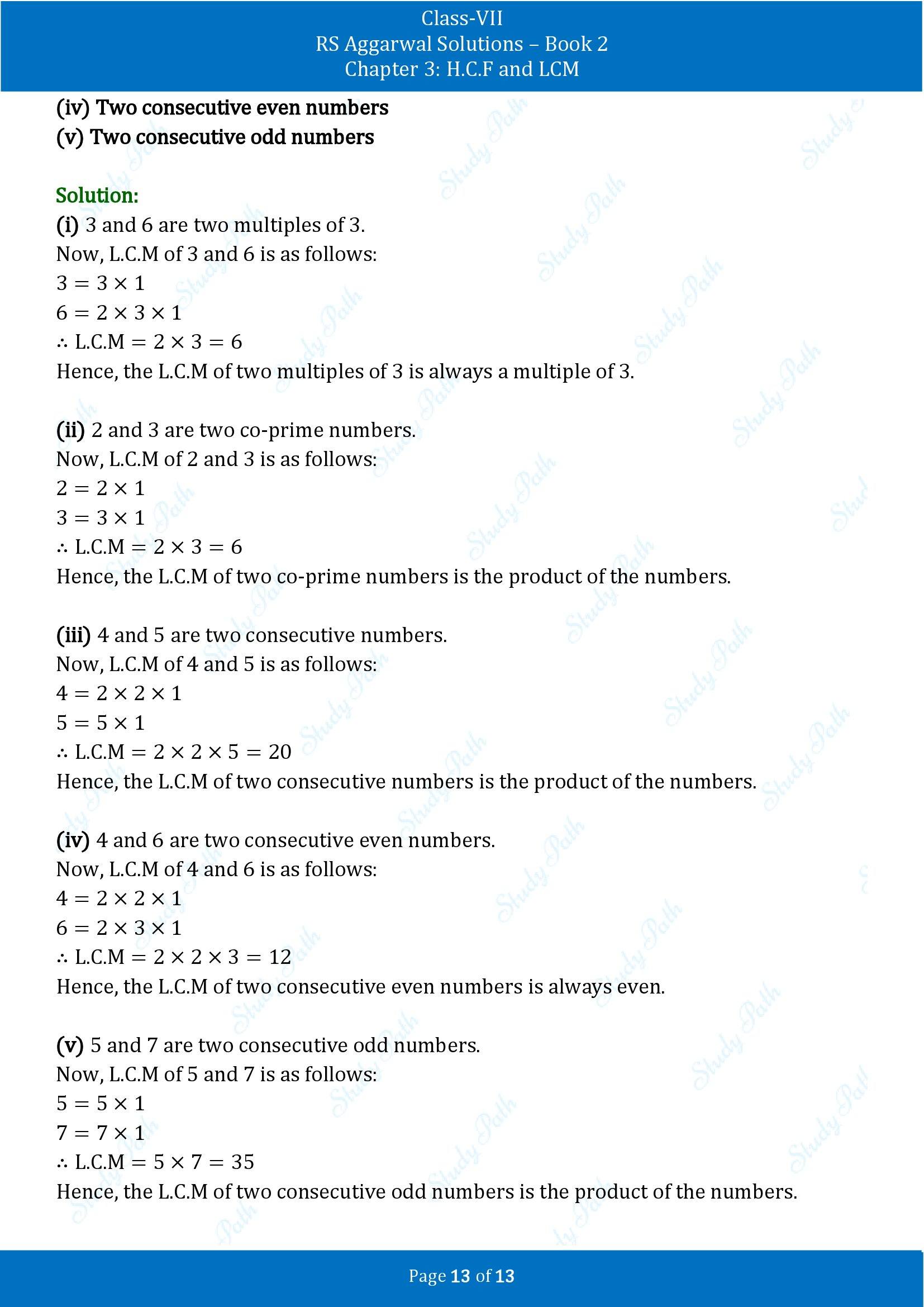 RS Aggarwal Solutions Class 7 Book 2 Chapter 3 HCF and LCM Exercise 3B 00013