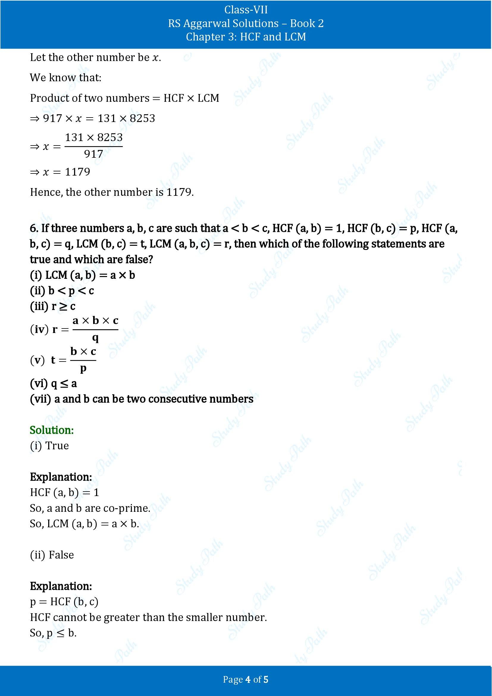 RS Aggarwal Solutions Class 7 Book 2 Chapter 3 HCF and LCM Exercise 3C 00004