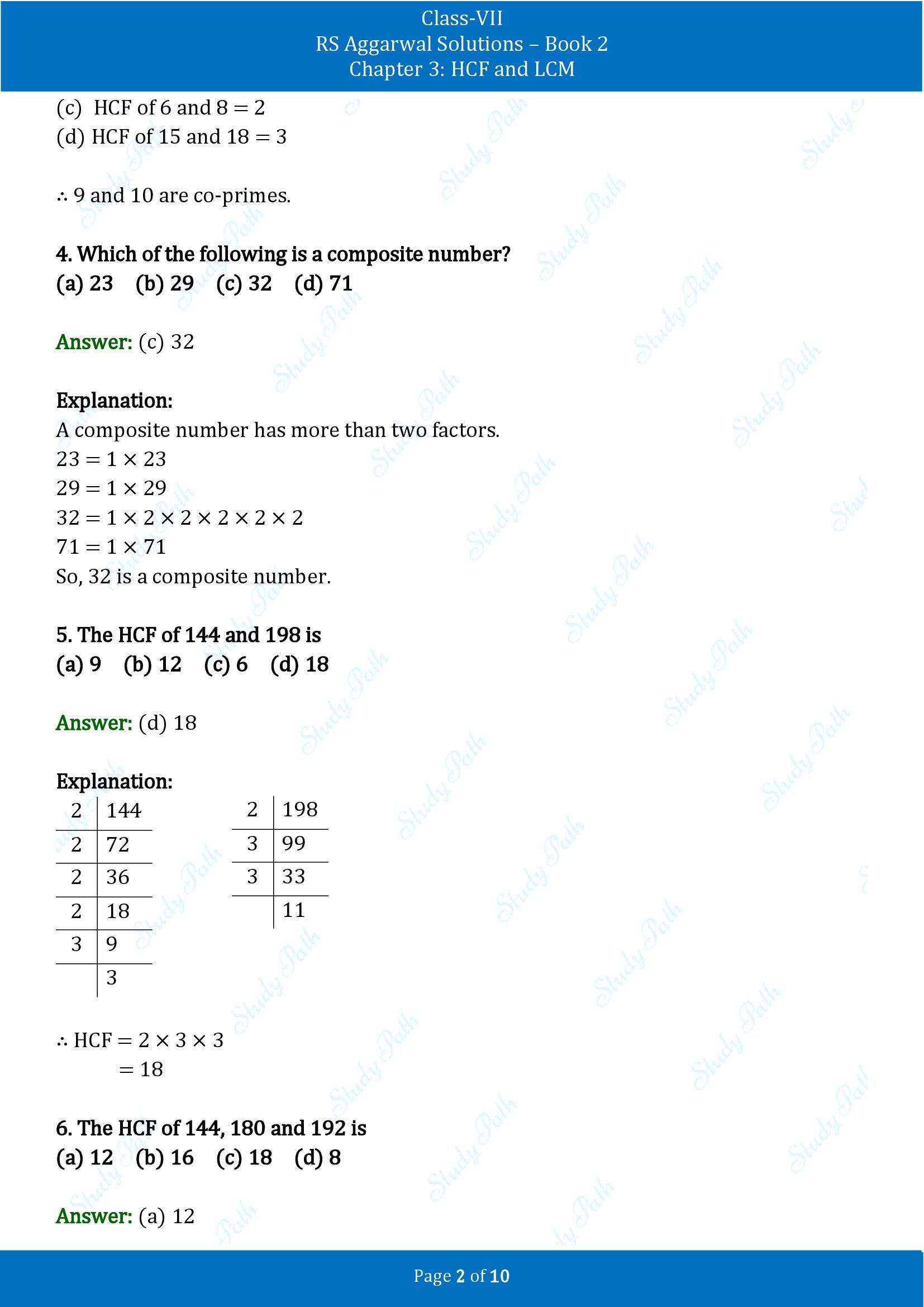 RS Aggarwal Solutions Class 7 Book 2 Chapter 3 HCF and LCM Exercise 3D 00002