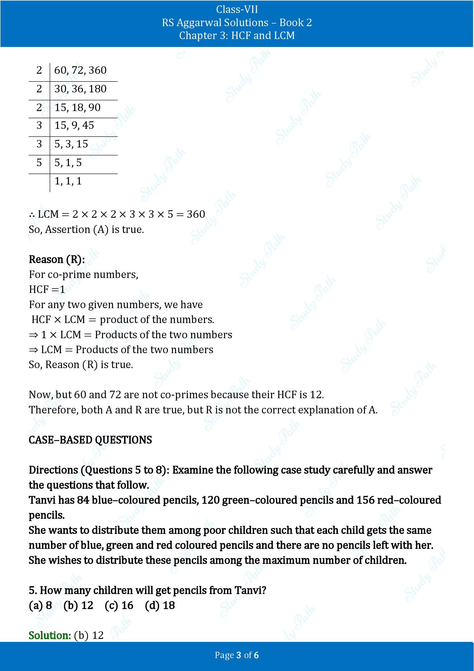 RS Aggarwal Solutions Class 7 Book 2 Chapter 3 HCF and LCM Exercise 3E 00003