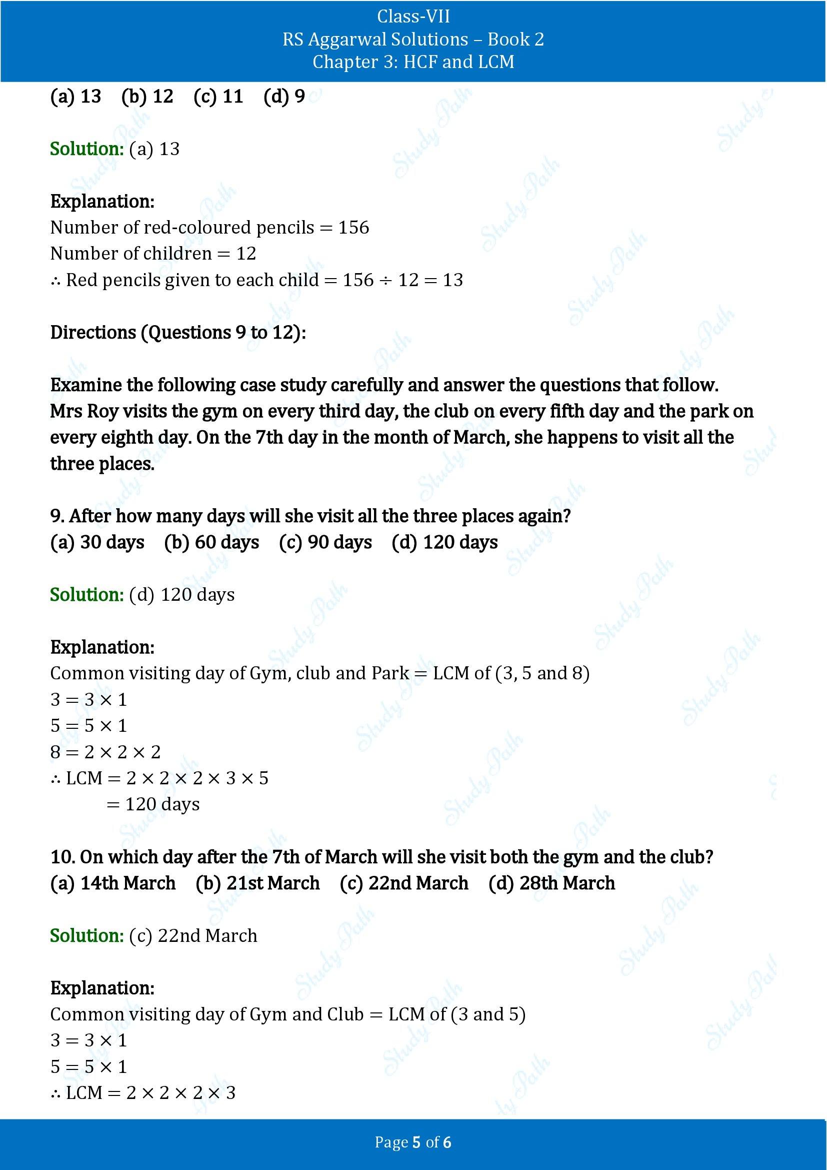 RS Aggarwal Solutions Class 7 Book 2 Chapter 3 HCF and LCM Exercise 3E 00005