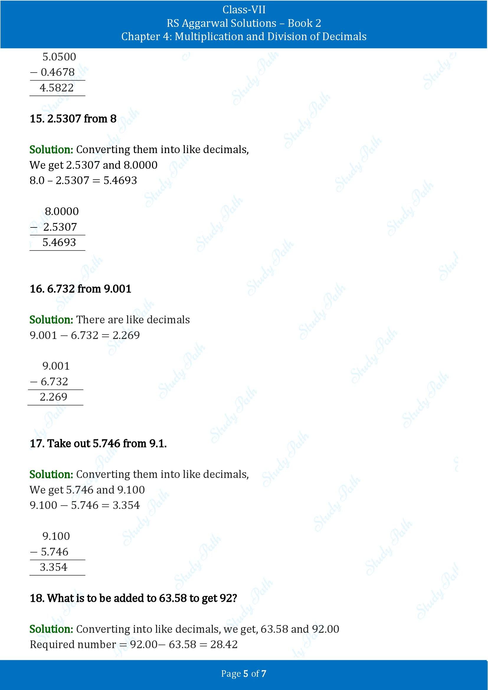 RS Aggarwal Solutions Class 7 Book 2 Chapter 4 Multiplication and Division of Decimals Exercise 4B 00005