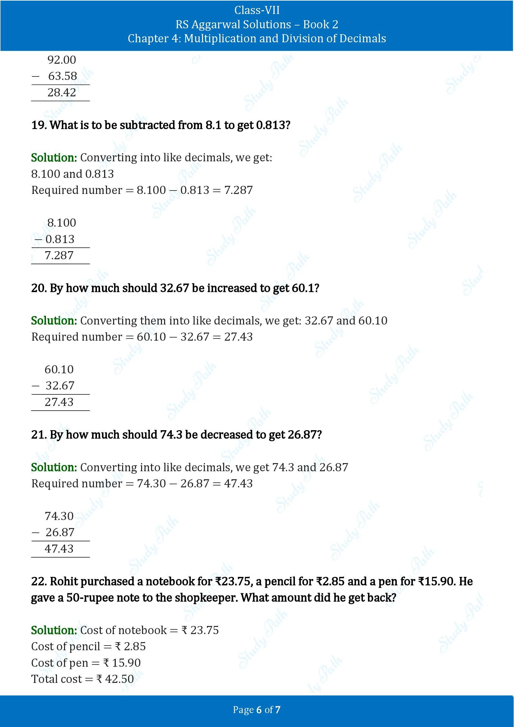 RS Aggarwal Solutions Class 7 Book 2 Chapter 4 Multiplication and Division of Decimals Exercise 4B 00006