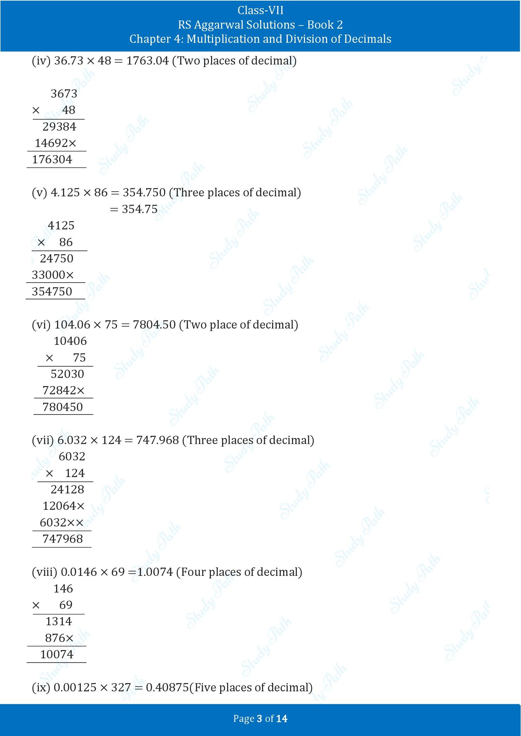RS Aggarwal Solutions Class 7 Book 2 Chapter 4 Multiplication and Division of Decimals Exercise 4C 00003