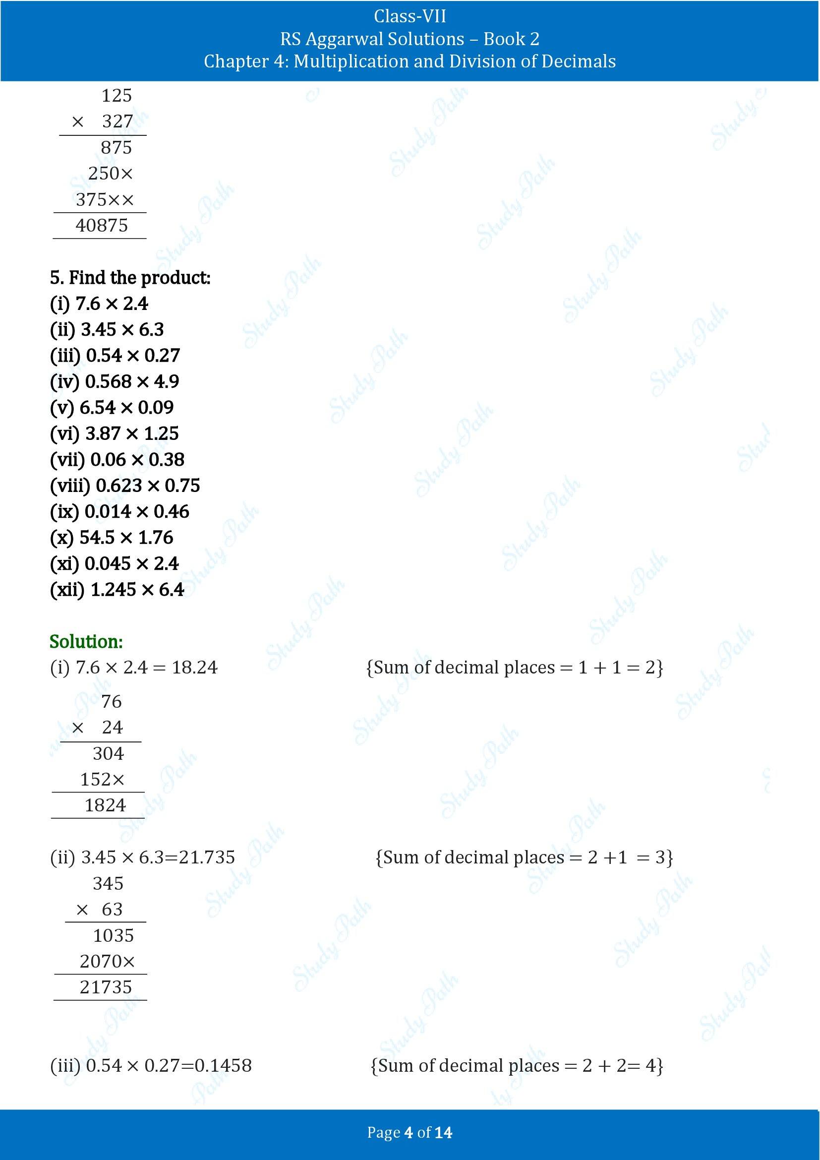 RS Aggarwal Solutions Class 7 Book 2 Chapter 4 Multiplication and Division of Decimals Exercise 4C 00004