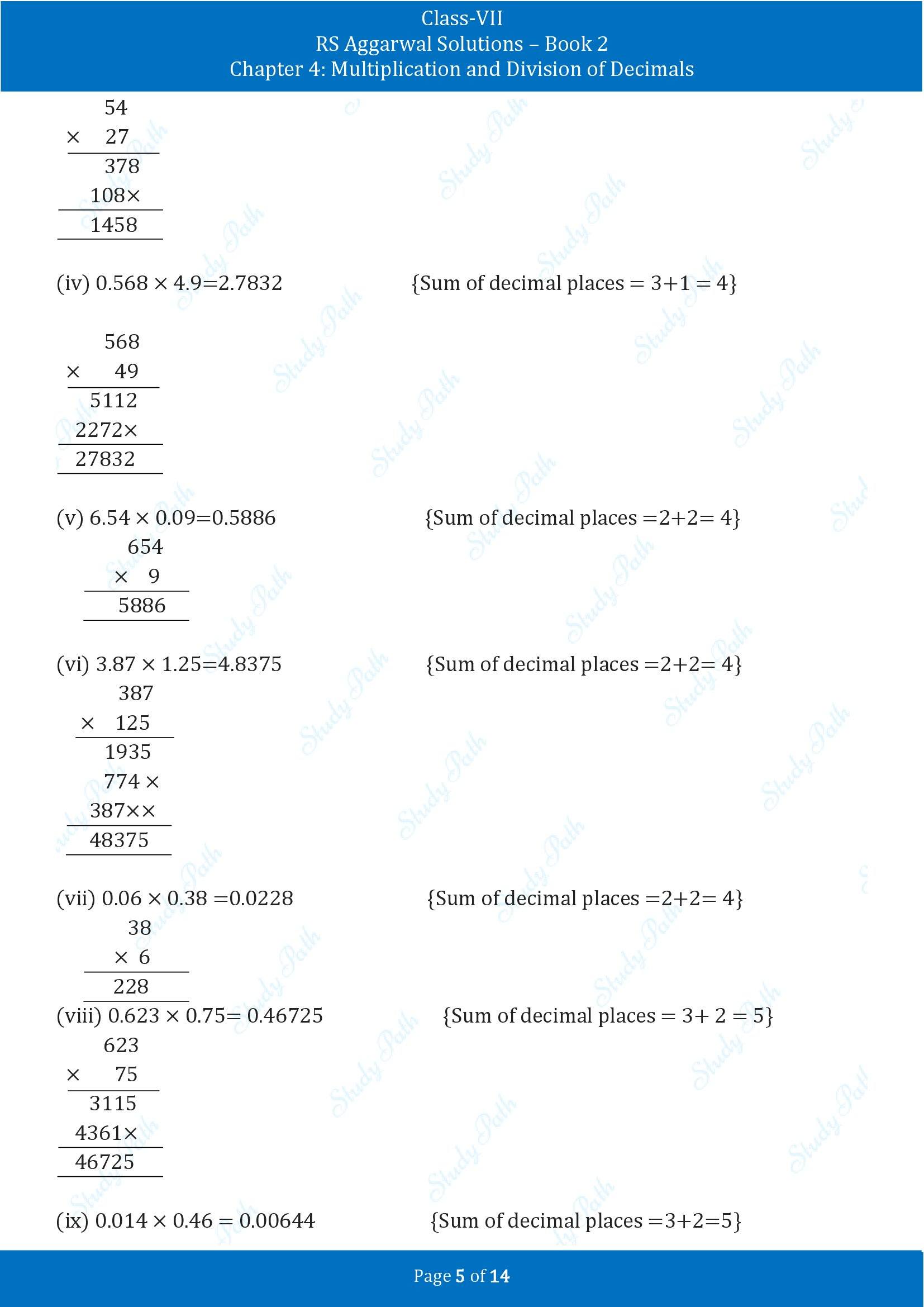 RS Aggarwal Solutions Class 7 Book 2 Chapter 4 Multiplication and Division of Decimals Exercise 4C 00005