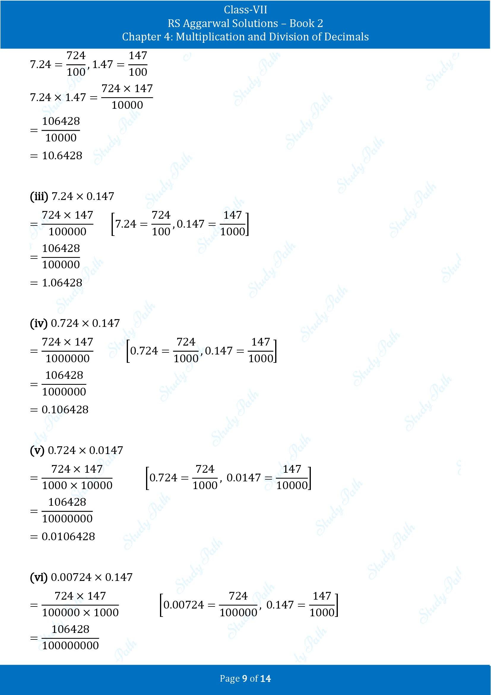RS Aggarwal Solutions Class 7 Book 2 Chapter 4 Multiplication and Division of Decimals Exercise 4C 00009