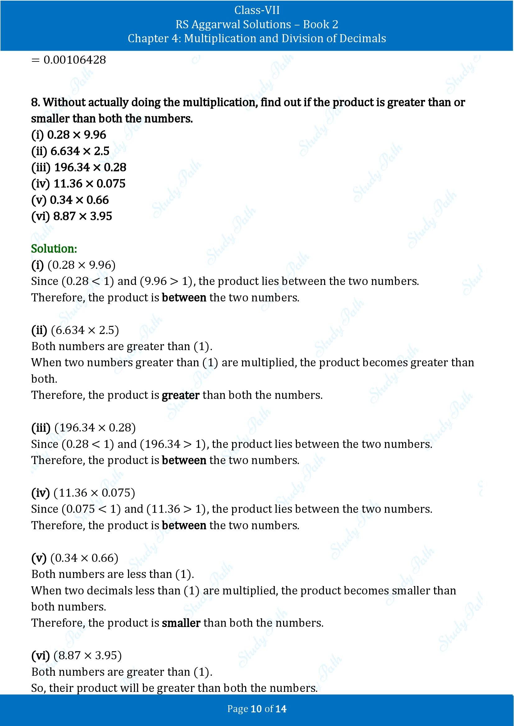 RS Aggarwal Solutions Class 7 Book 2 Chapter 4 Multiplication and Division of Decimals Exercise 4C 00010