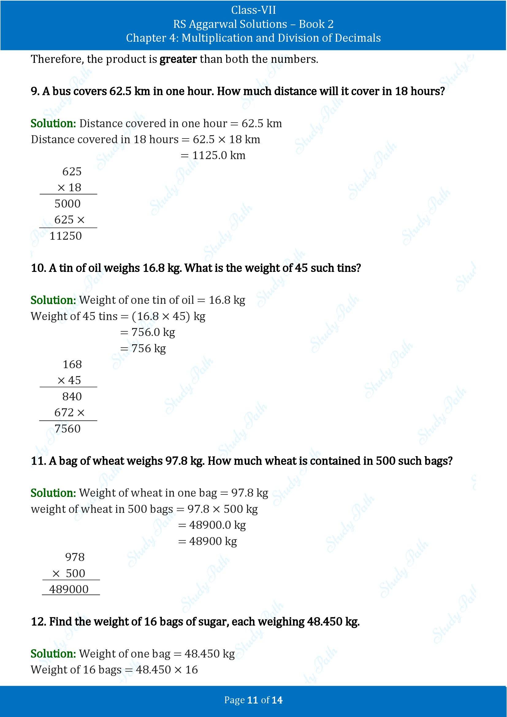 RS Aggarwal Solutions Class 7 Book 2 Chapter 4 Multiplication and Division of Decimals Exercise 4C 00011