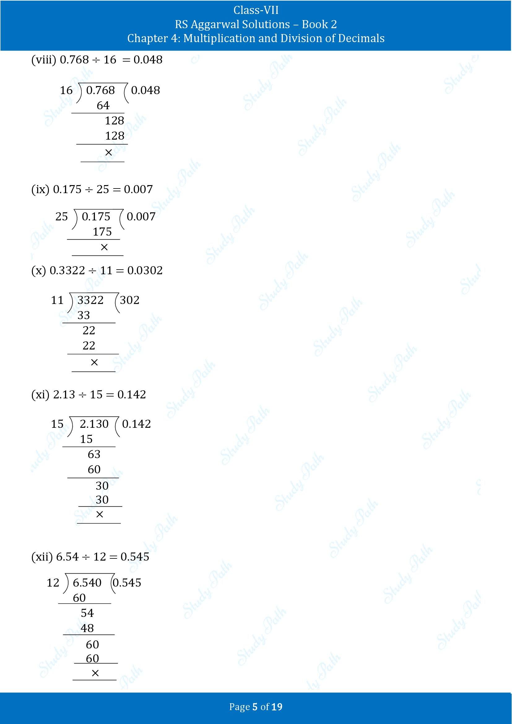 RS Aggarwal Solutions Class 7 Book 2 Chapter 4 Multiplication and Division of Decimals Exercise 4D 00005