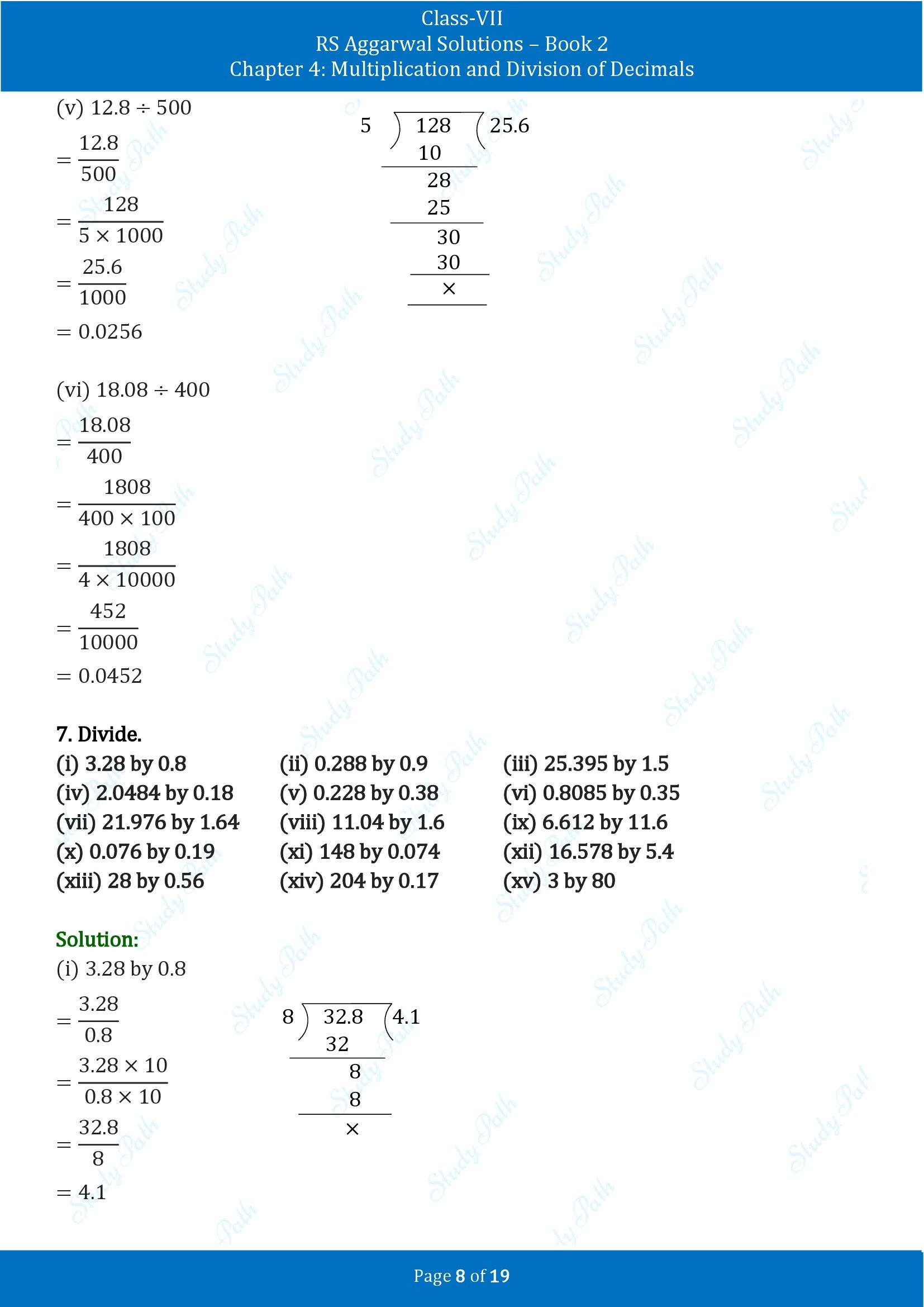 RS Aggarwal Solutions Class 7 Book 2 Chapter 4 Multiplication and Division of Decimals Exercise 4D 00008