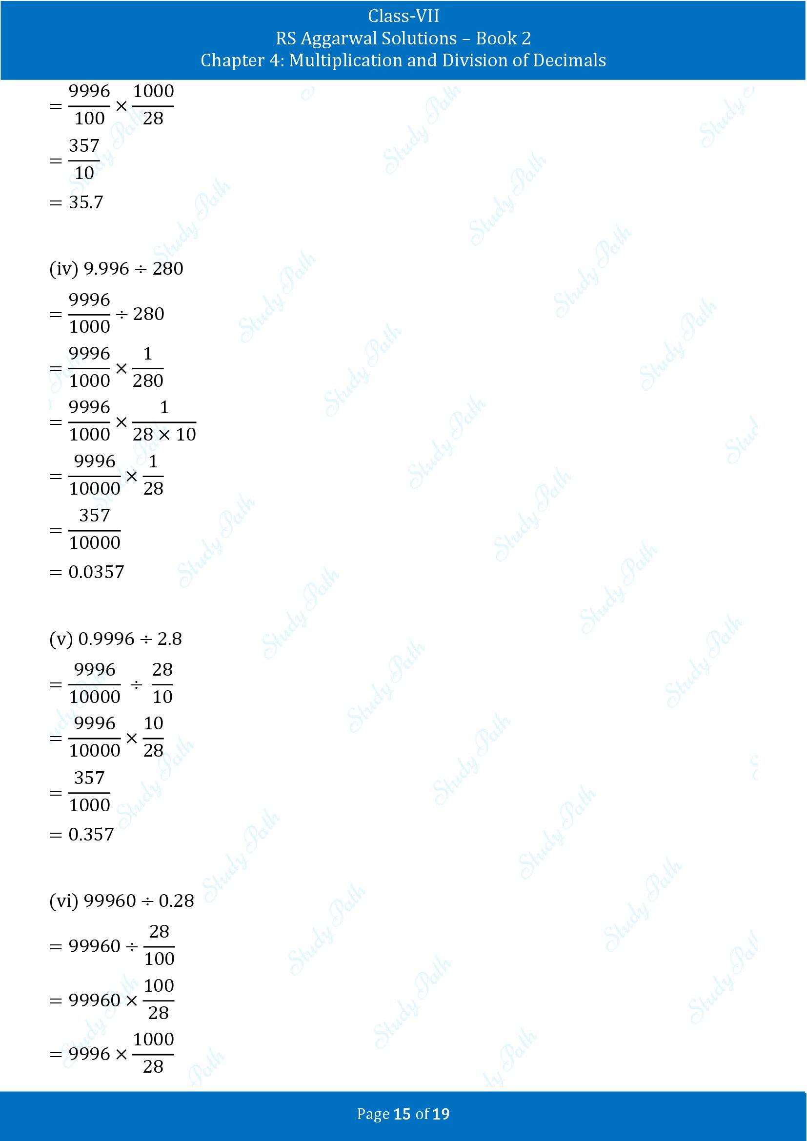 RS Aggarwal Solutions Class 7 Book 2 Chapter 4 Multiplication and Division of Decimals Exercise 4D 00015