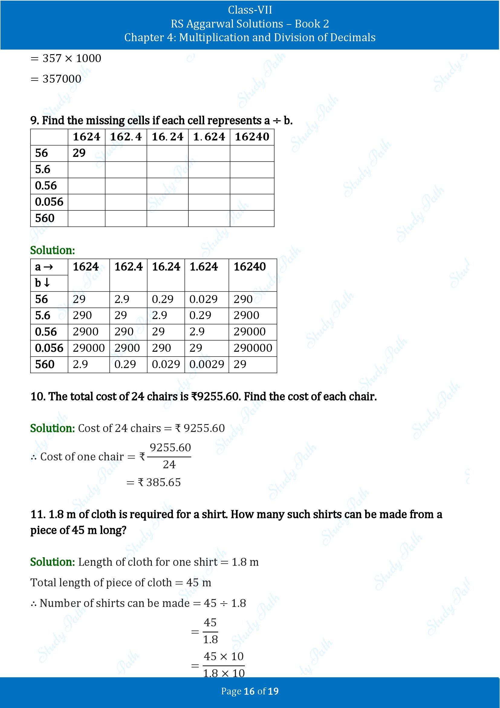 RS Aggarwal Solutions Class 7 Book 2 Chapter 4 Multiplication and Division of Decimals Exercise 4D 00016