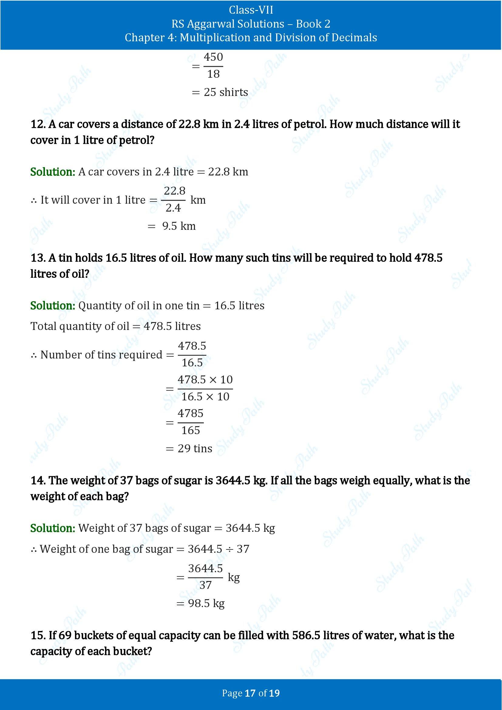 RS Aggarwal Solutions Class 7 Book 2 Chapter 4 Multiplication and Division of Decimals Exercise 4D 00017