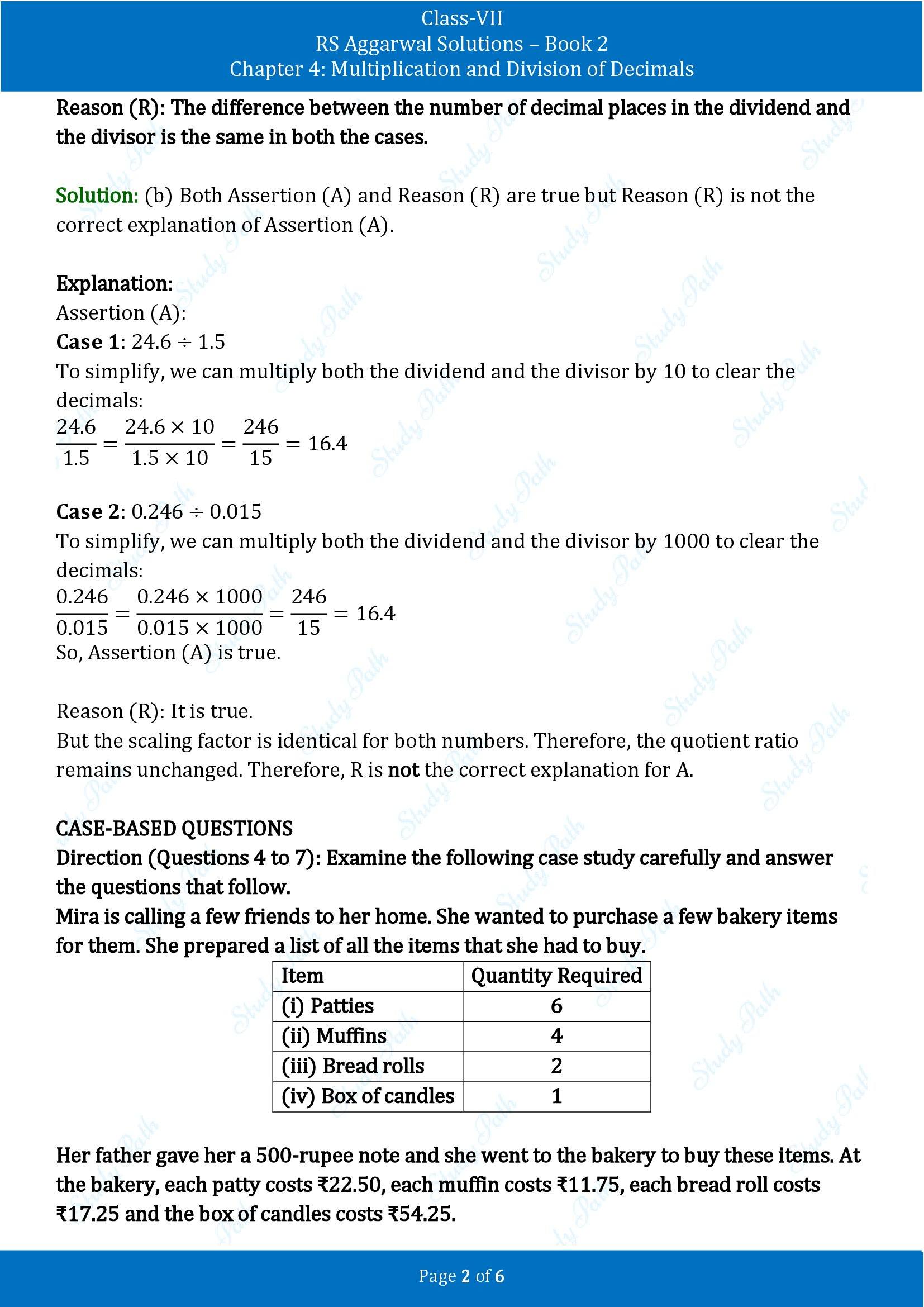 RS Aggarwal Solutions Class 7 Book 2 Chapter 4 Multiplication and Division of Decimals Exercise 4F 00002