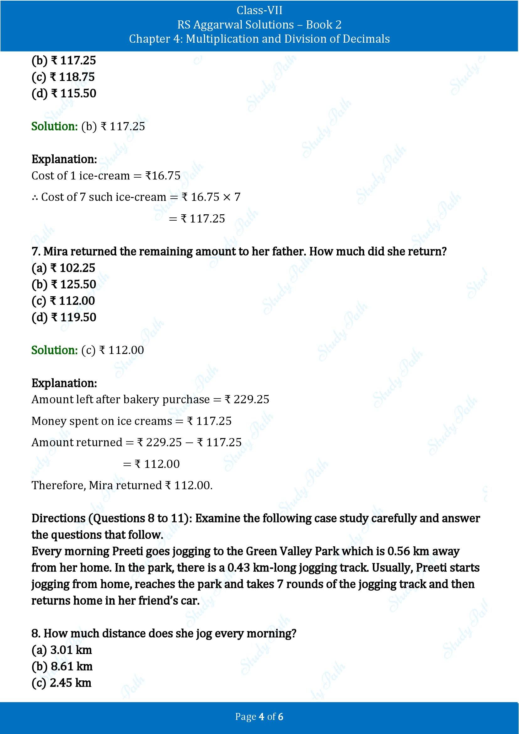 RS Aggarwal Solutions Class 7 Book 2 Chapter 4 Multiplication and Division of Decimals Exercise 4F 00004