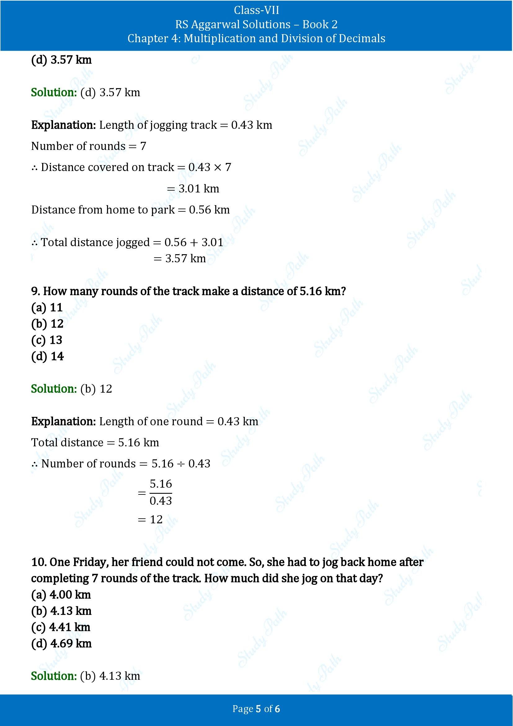 RS Aggarwal Solutions Class 7 Book 2 Chapter 4 Multiplication and Division of Decimals Exercise 4F 00005