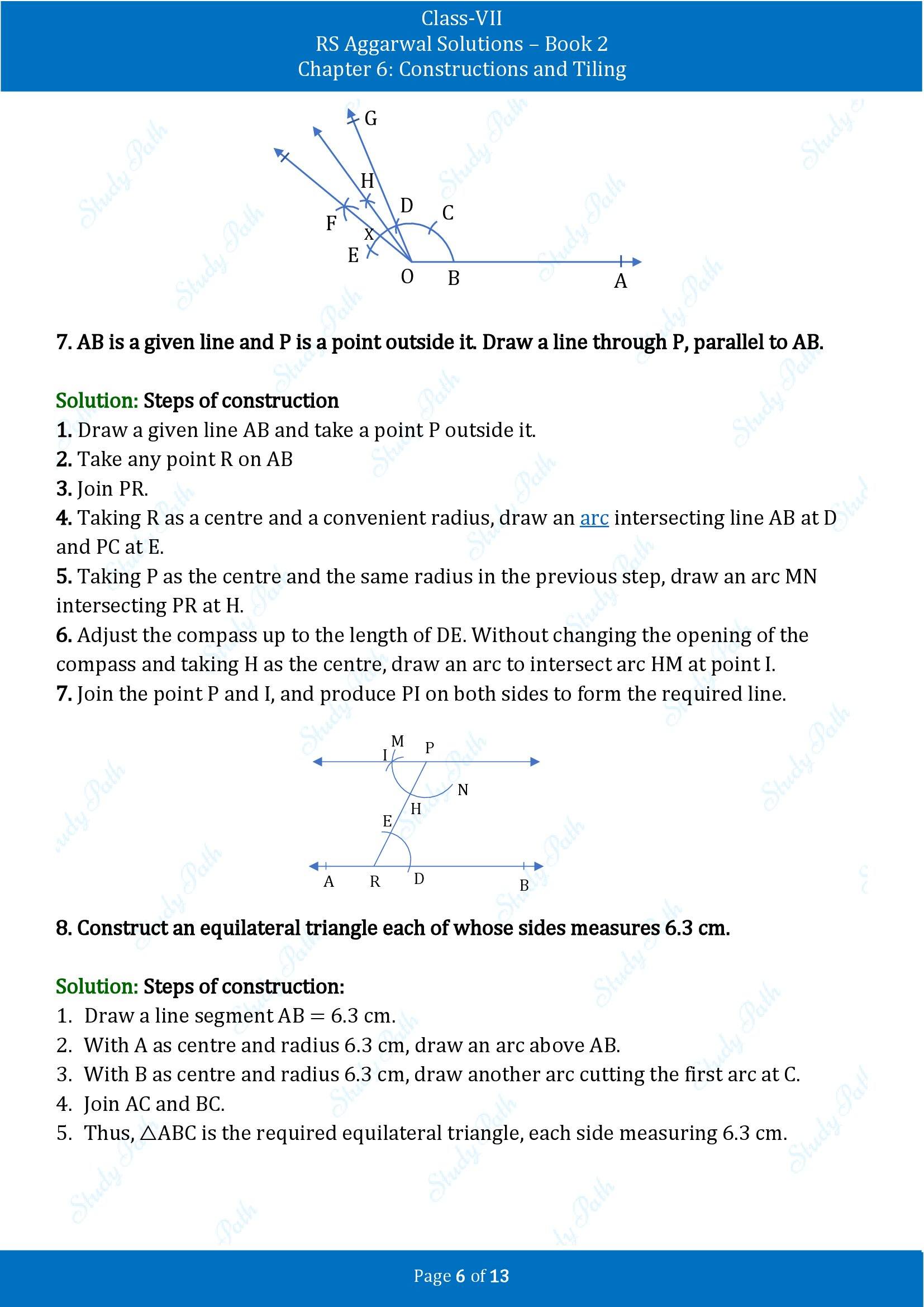 RS Aggarwal Solutions Class 7 Book 2 Chapter 6 Constructions and Tilings Exercise 6A 00006