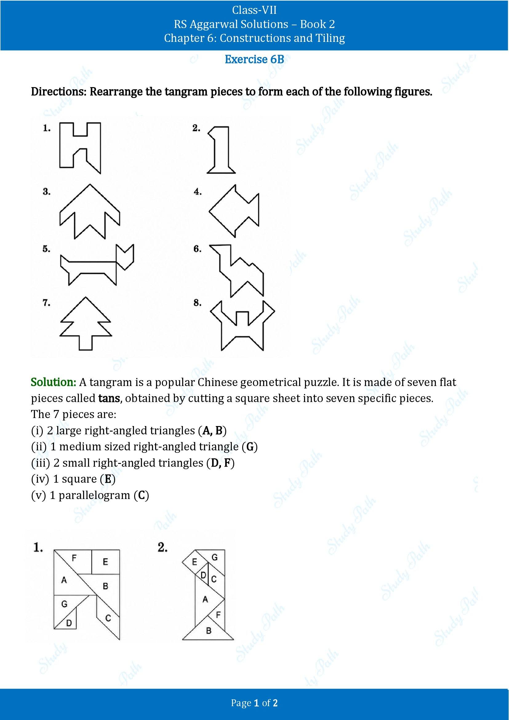 RS Aggarwal Solutions Class 7 Book 2 Chapter 6 Constructions and Tilings Exercise 6B 00001