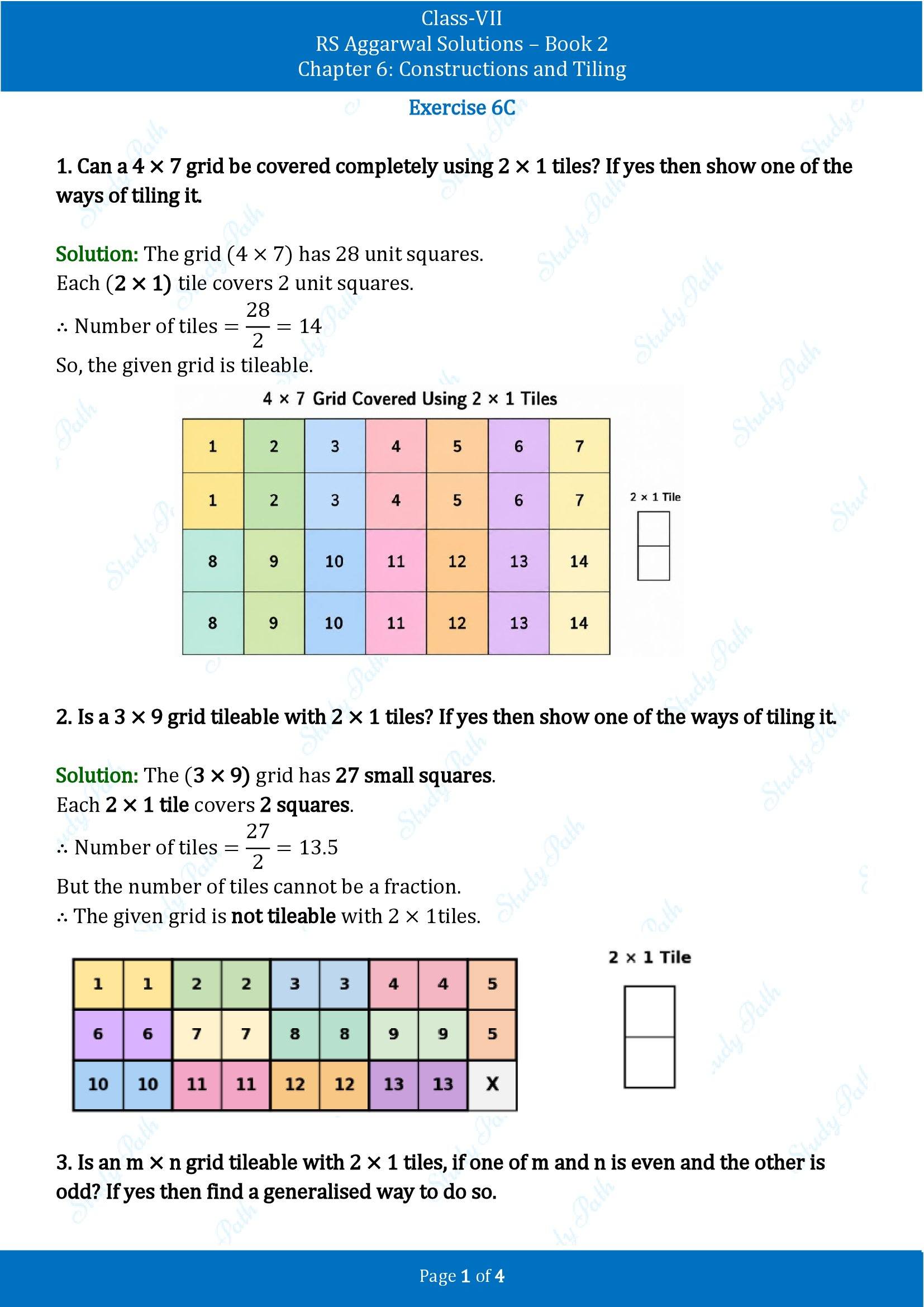 RS Aggarwal Solutions Class 7 Book 2 Chapter 6 Constructions and Tilings Exercise 6C 00001